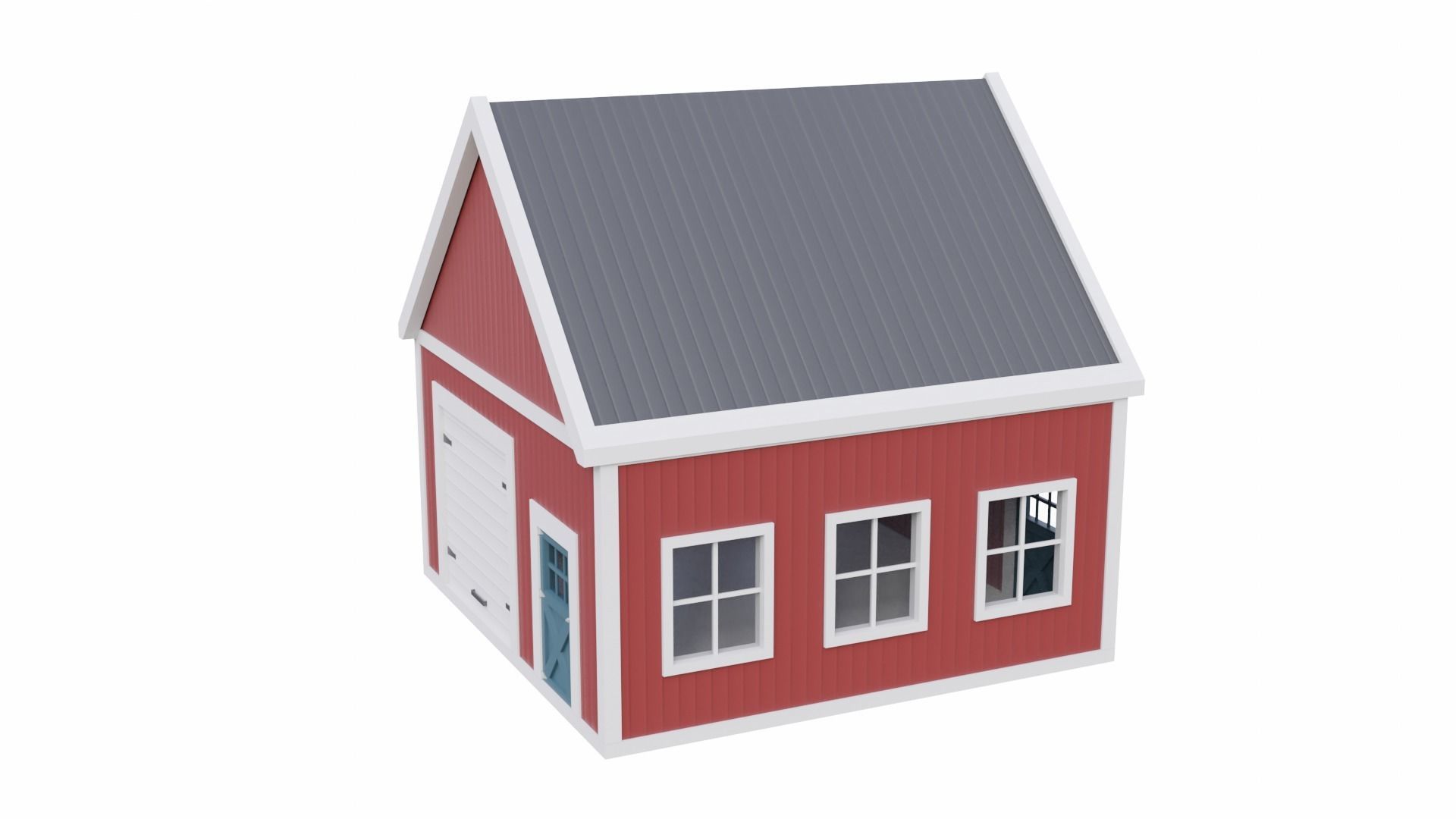 Barn Workshop Low-poly 3D model_6