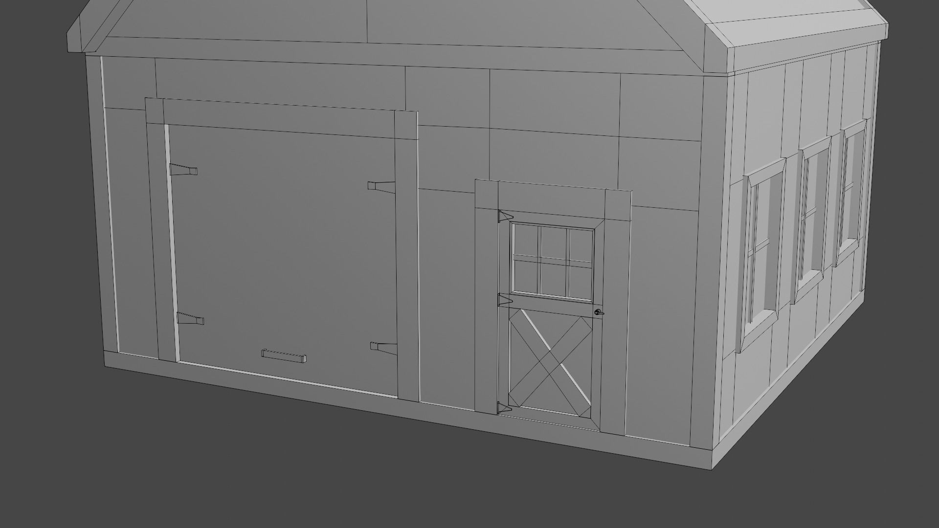 Barn Workshop Low-poly 3D model_12