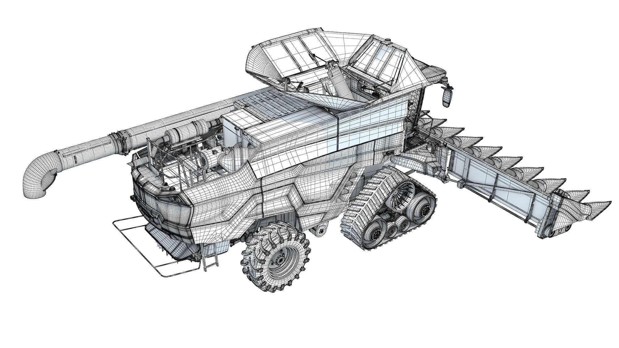 Black Combine Harvester V2  3D model_19