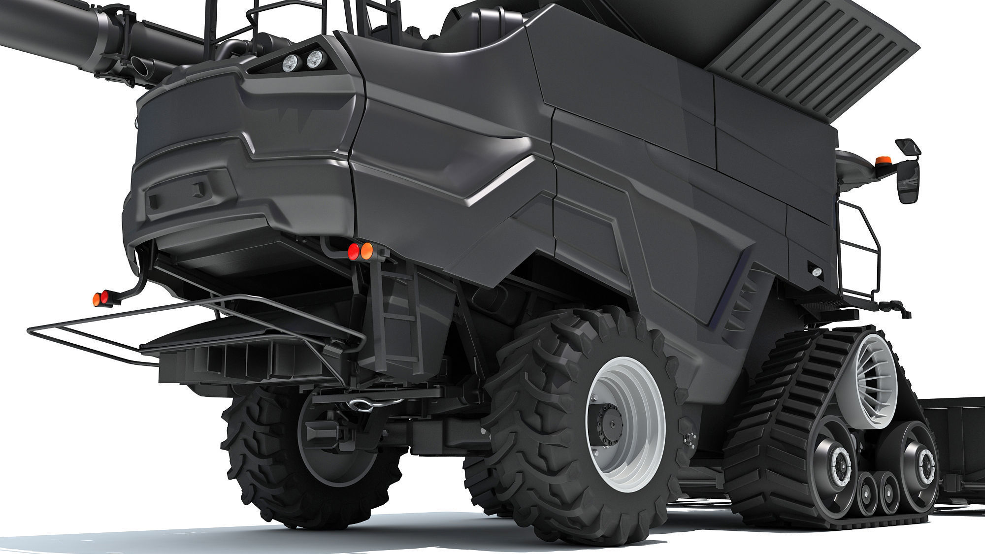 Black Combine Harvester V2  3D model_16