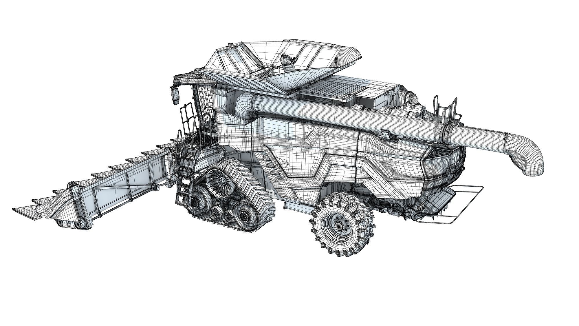 Black Combine Harvester V2  3D model_18