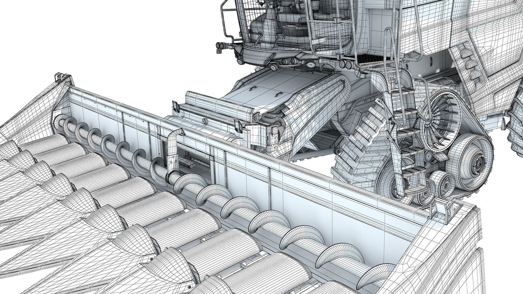 Black Combine Harvester V2  3D model_21