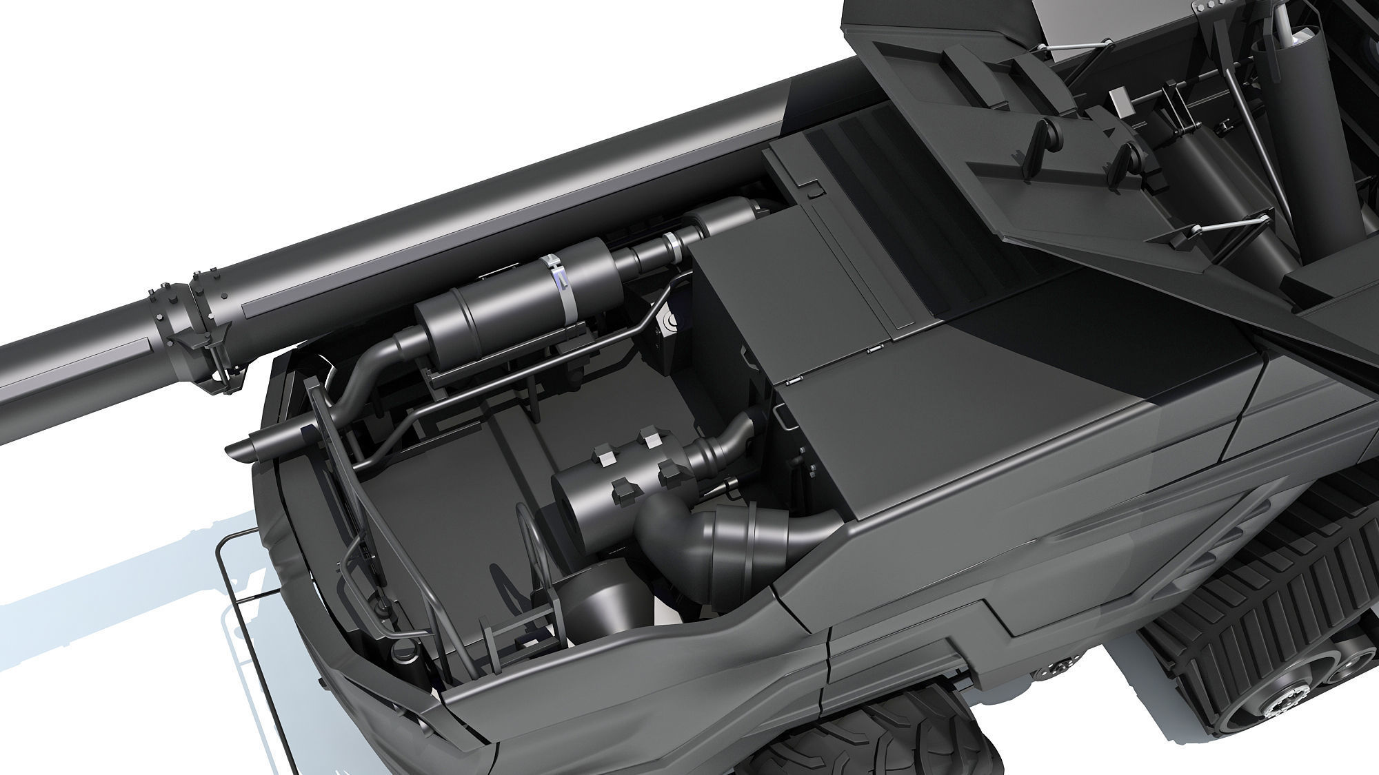 Black Combine Harvester V2  3D model_15