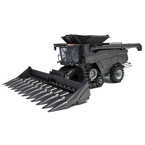 Black Combine Harvester V2  3D model