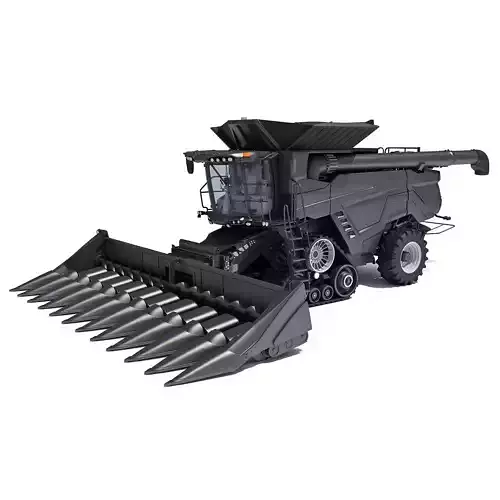 Black Combine Harvester V2  3D model