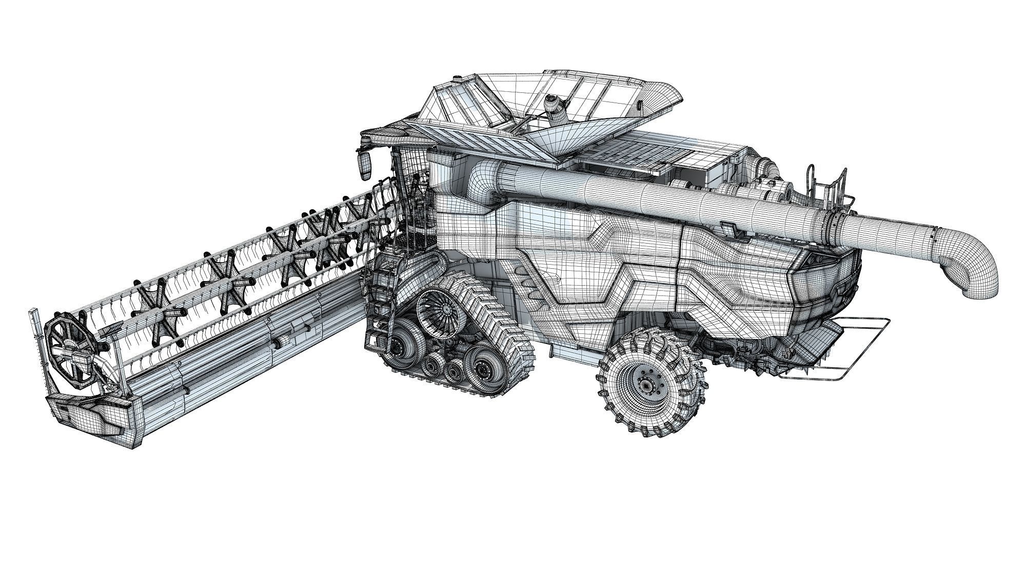 Black Combine Harvester V3 3D model_18