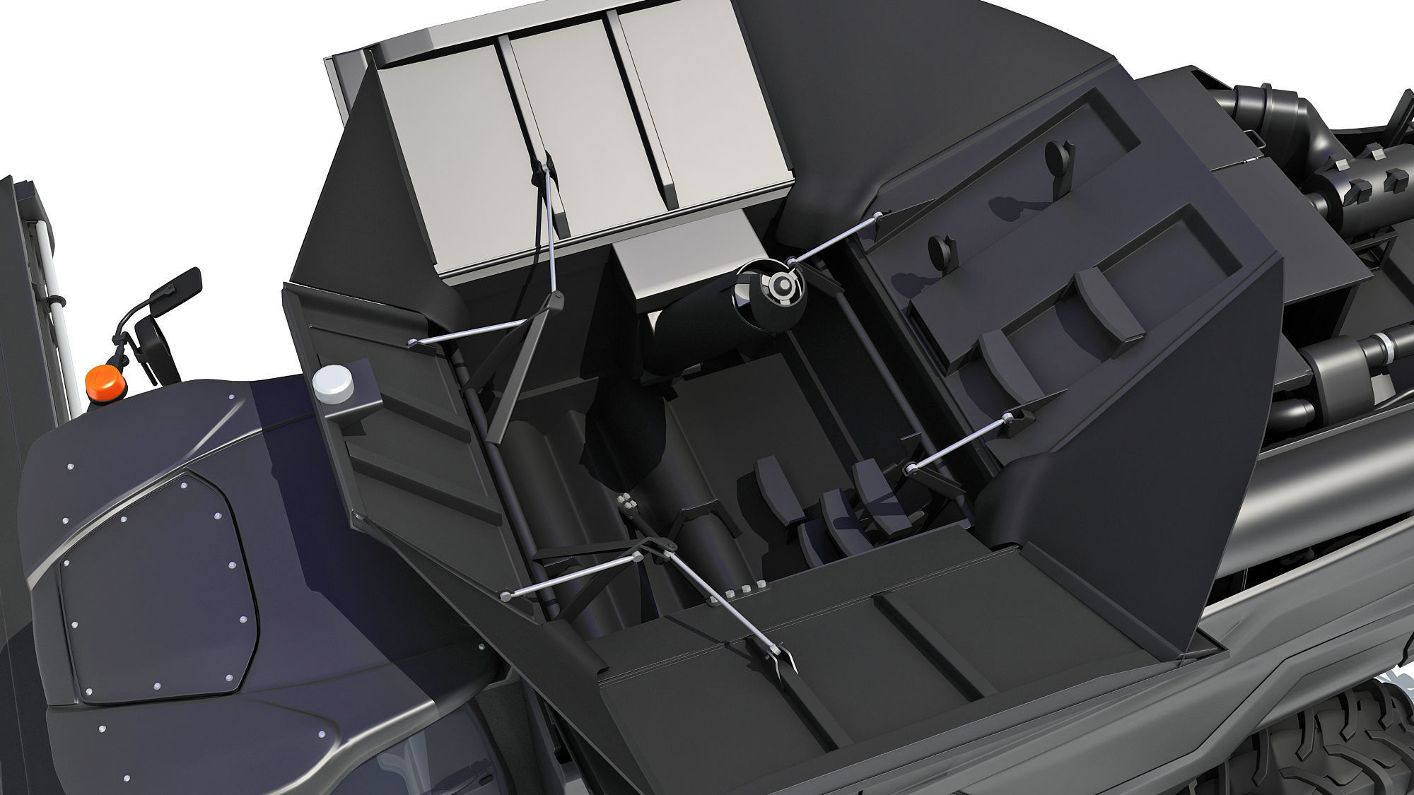 Black Combine Harvester V3 3D model_14