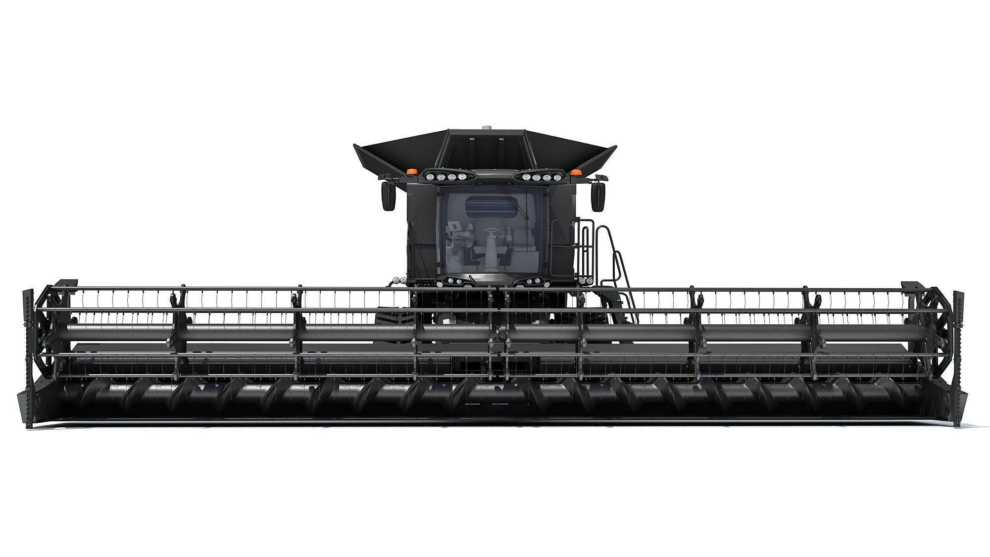 Black Combine Harvester V3 3D model_10