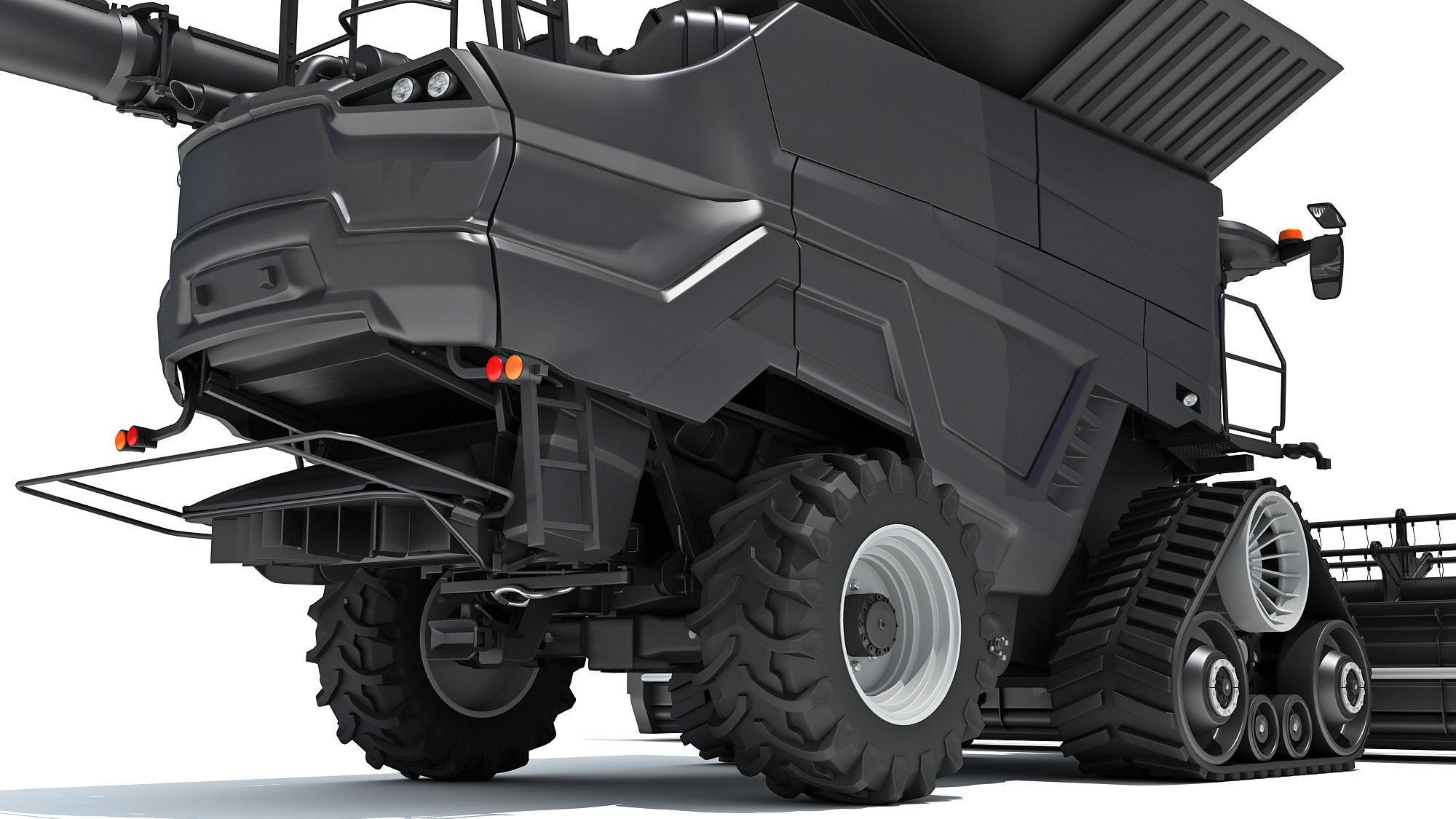 Black Combine Harvester V3 3D model_16