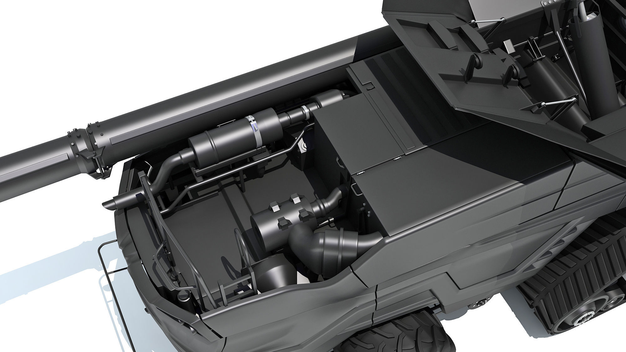 Black Combine Harvester V3 3D model_15