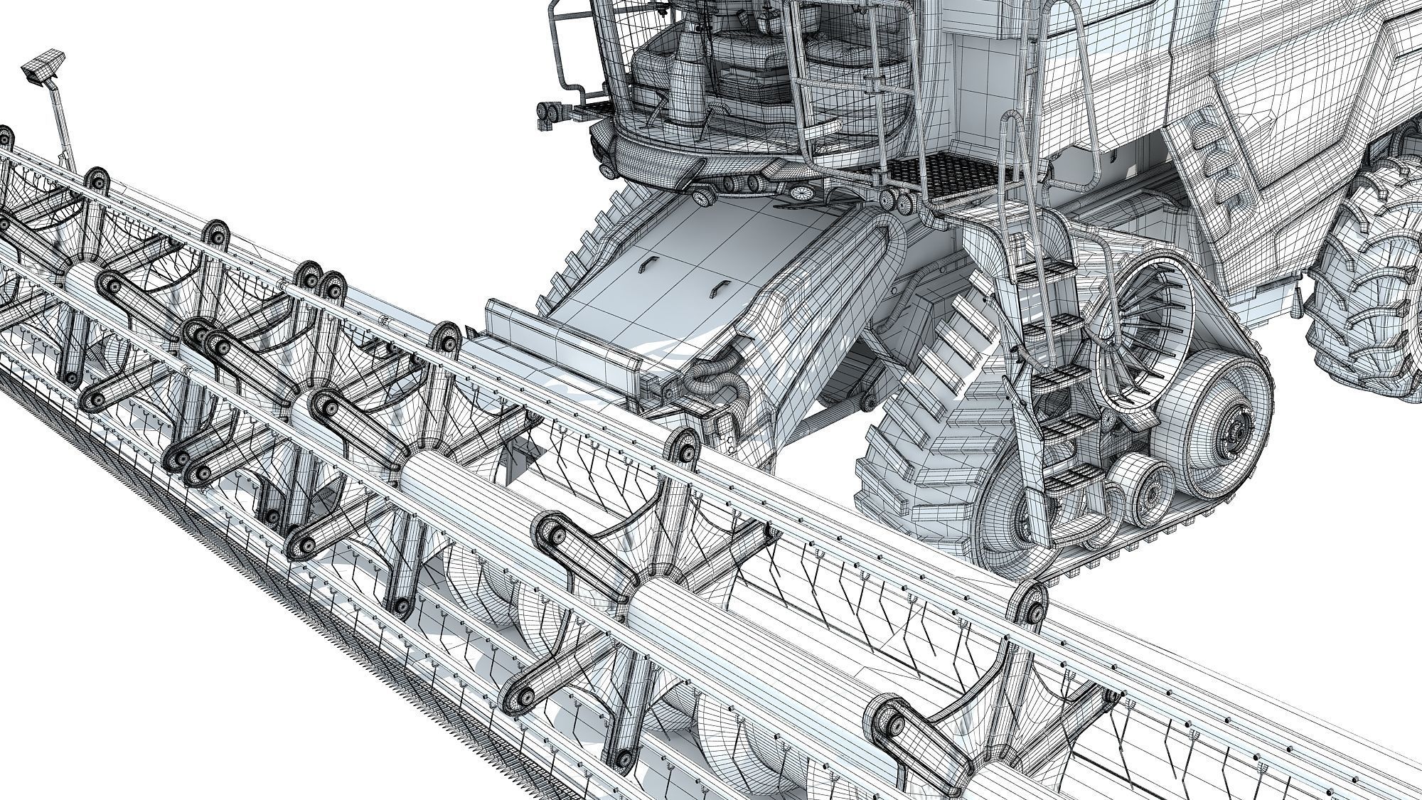 Black Combine Harvester V3 3D model_21