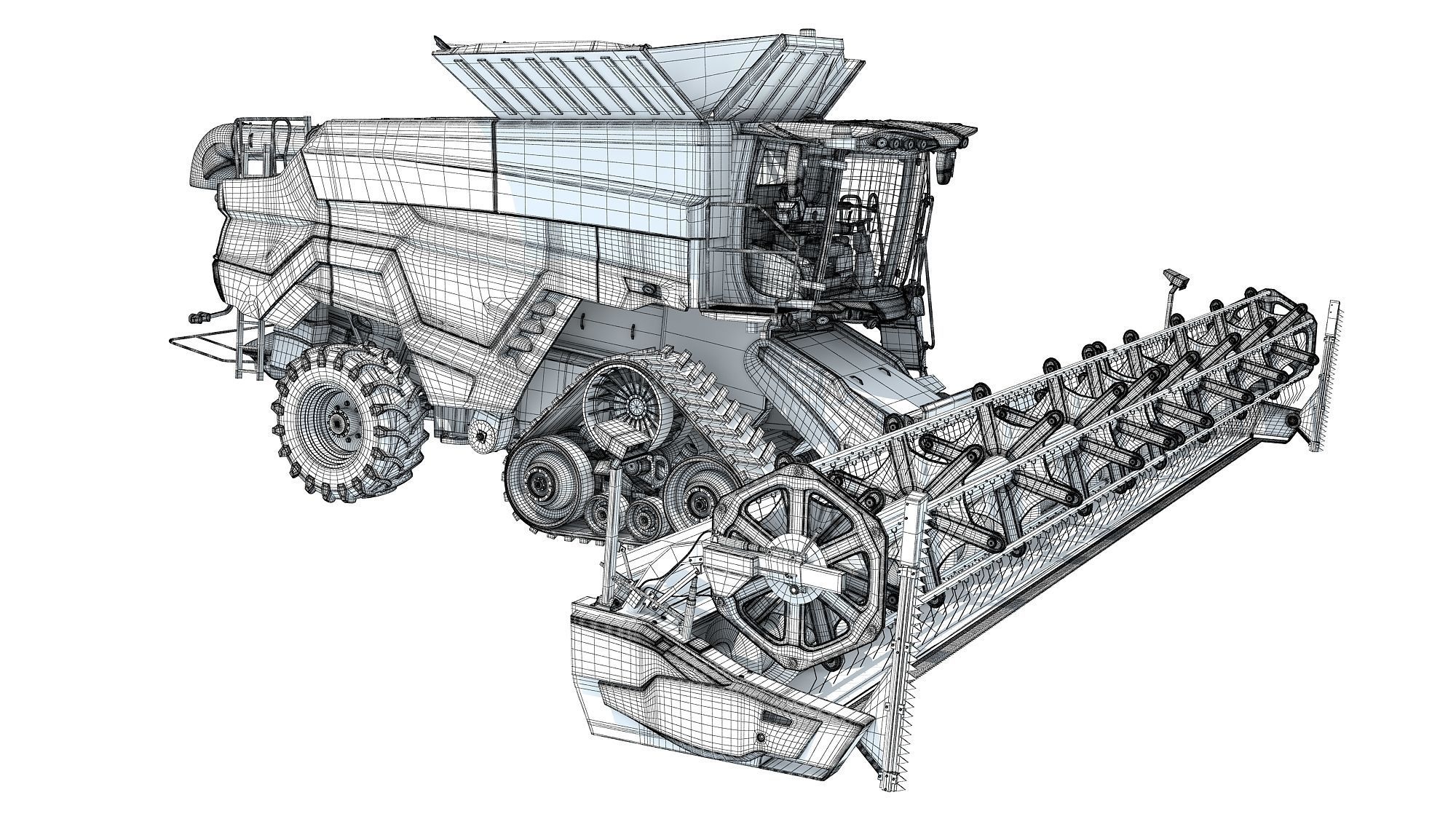 Black Combine Harvester V3 3D model_20