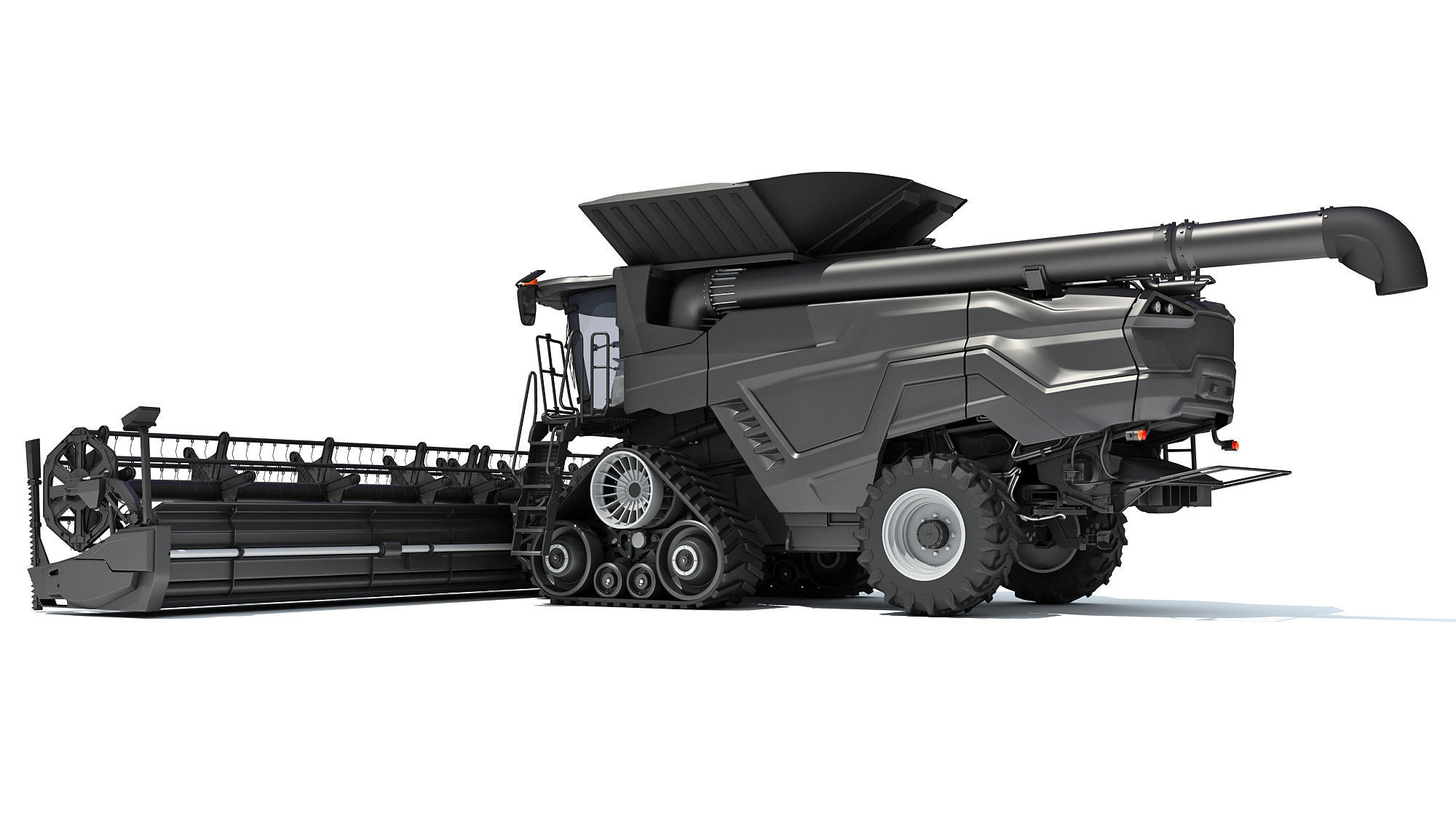Black Combine Harvester V3 3D model_3