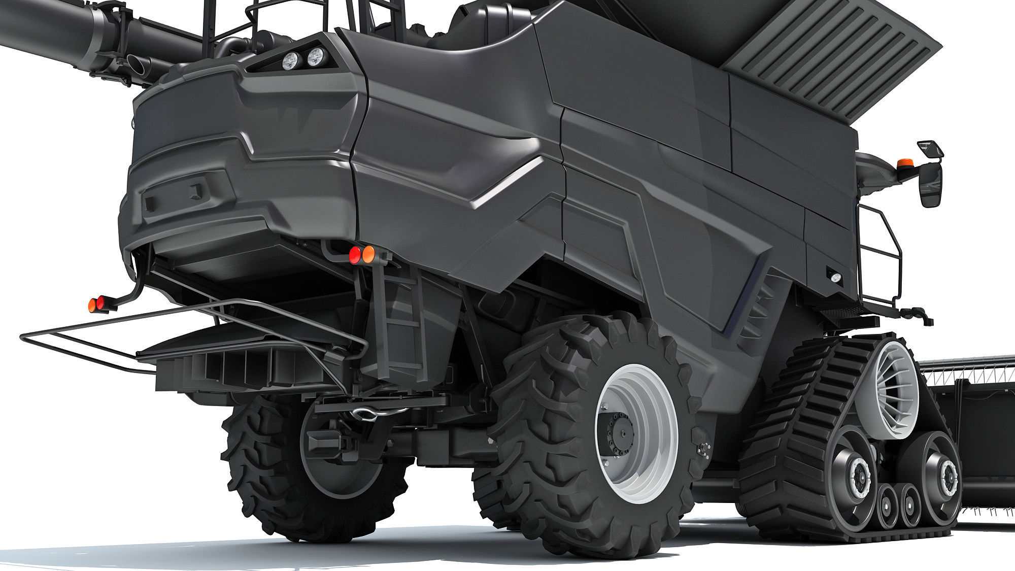 Black Combine Harvester V5 3D model_16