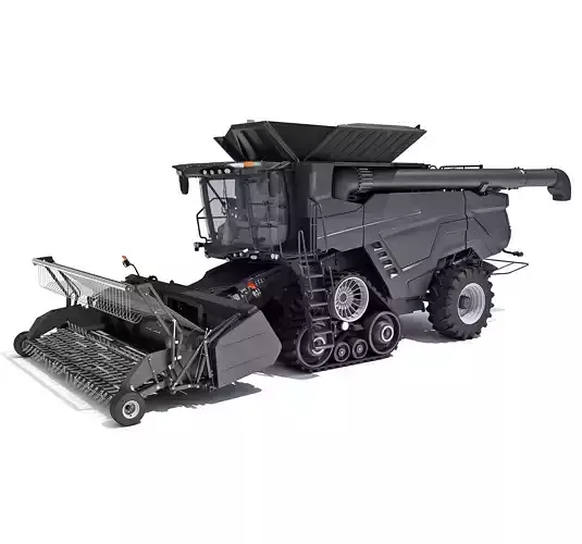 Black Combine Harvester V5 3D model