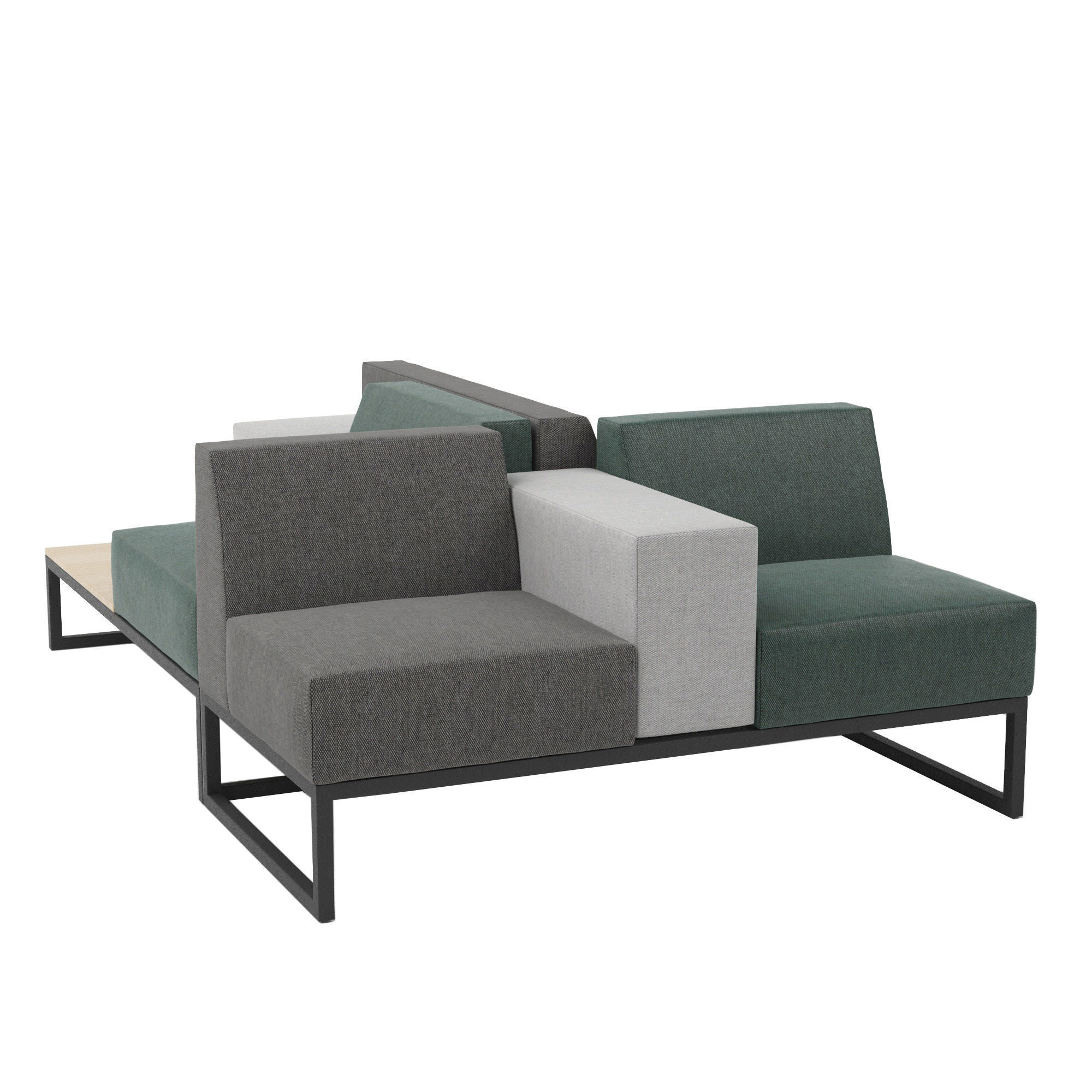 Brick modular Island sofa 3D model_7