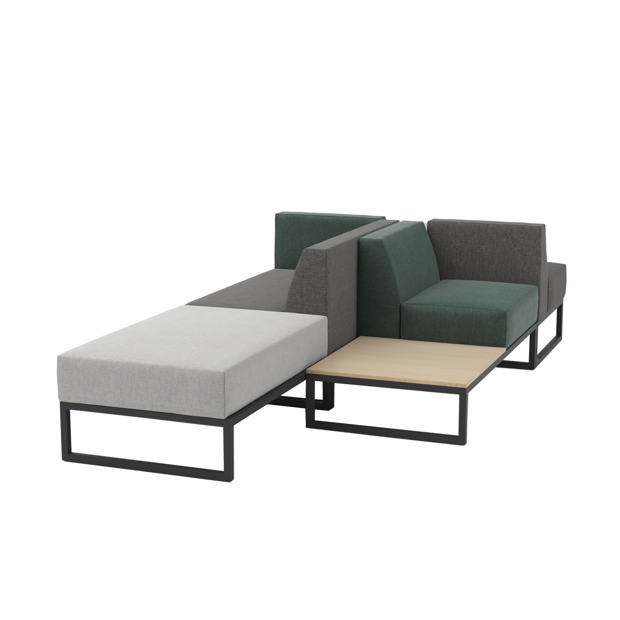 Brick modular Island sofa 3D model_6