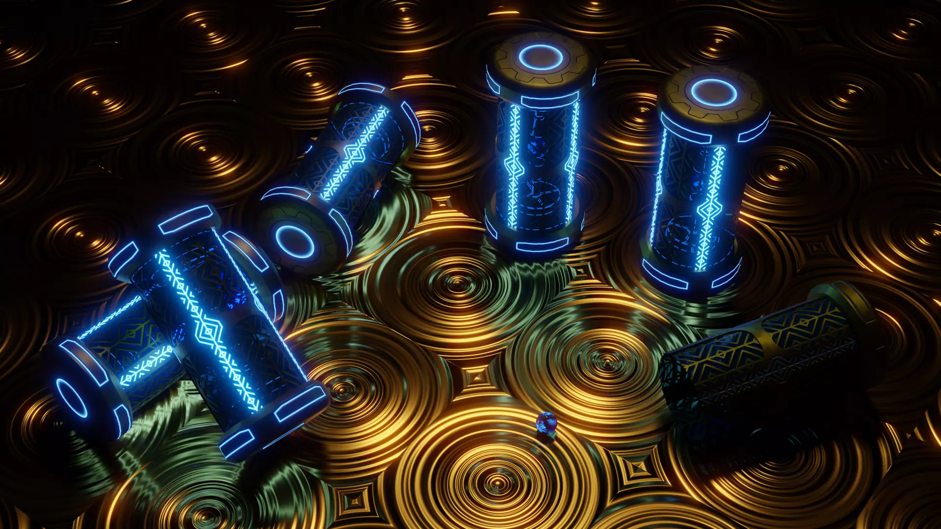 Arcane Hextech Energy Cell Low-poly 3D model