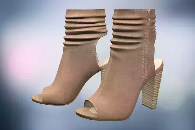 Side-Cutout Suede Bootie