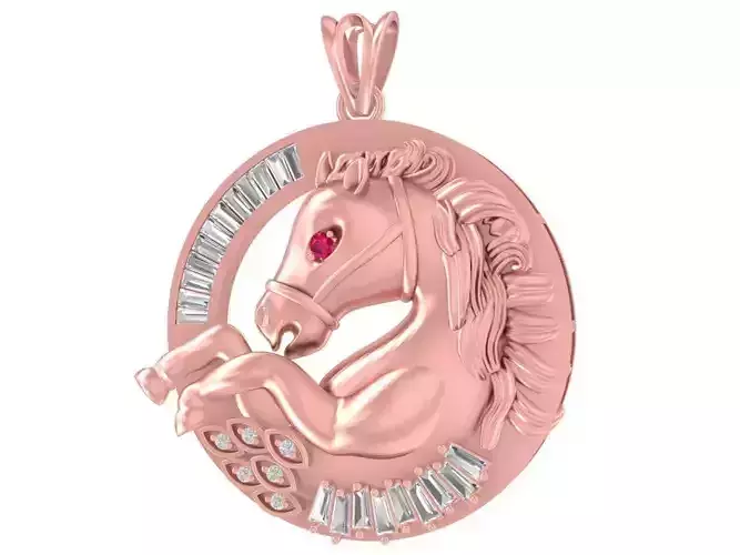 Zodiac Horse Lucky Pendant 3D Model  2924