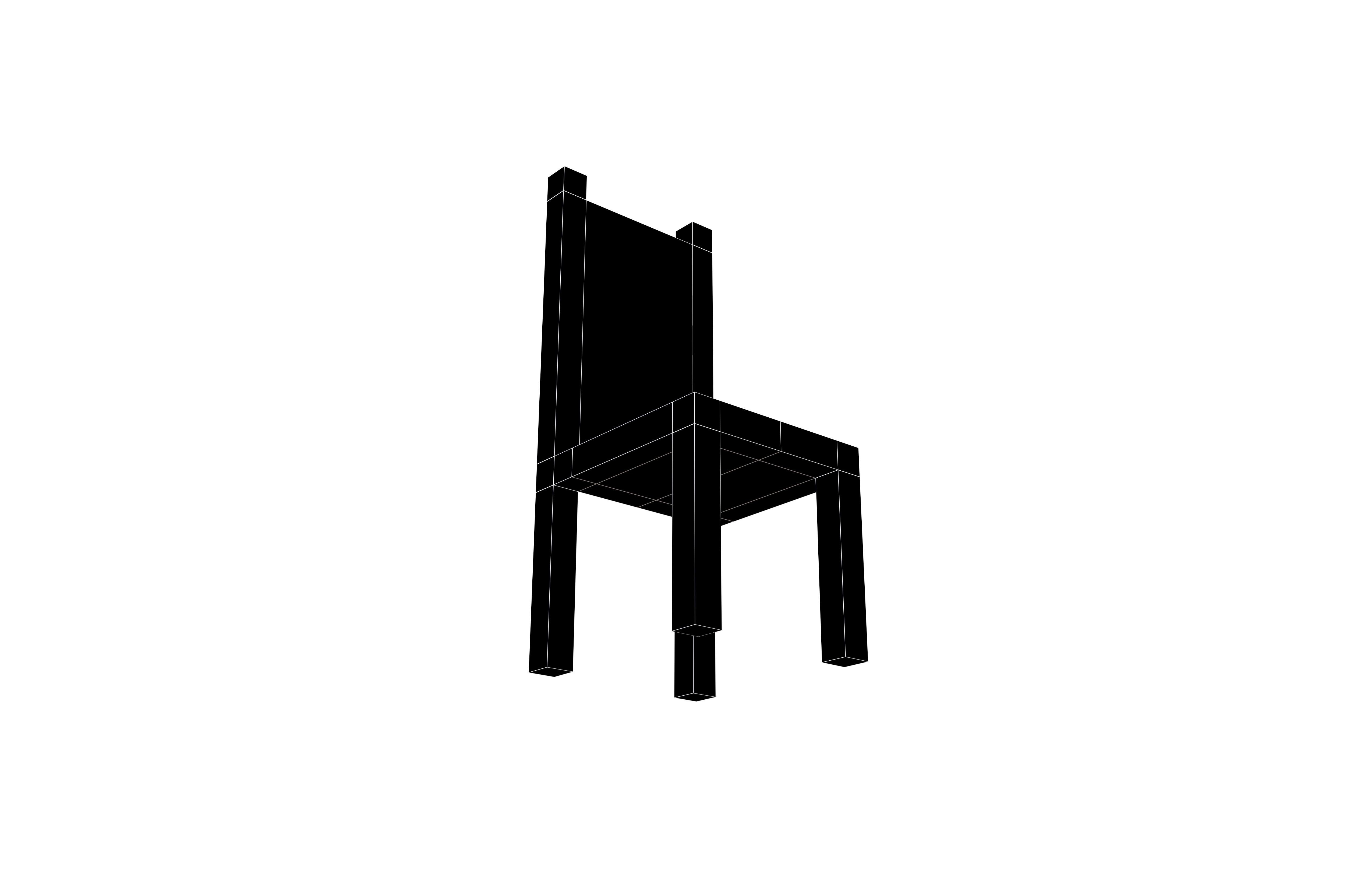 Voxel Chair v1 001 Low-poly 3D model_7