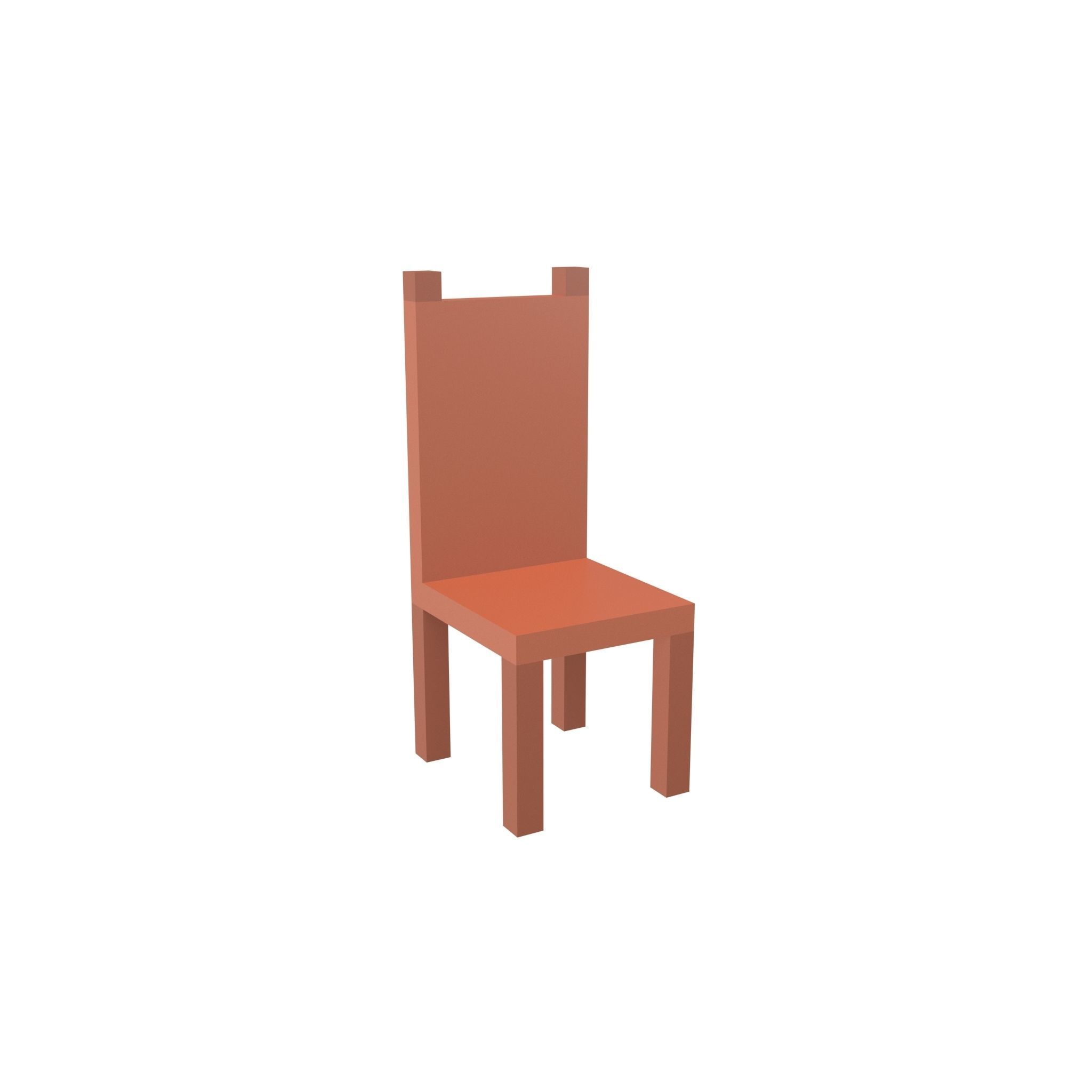 Voxel Chair v1 001 Low-poly 3D model_2