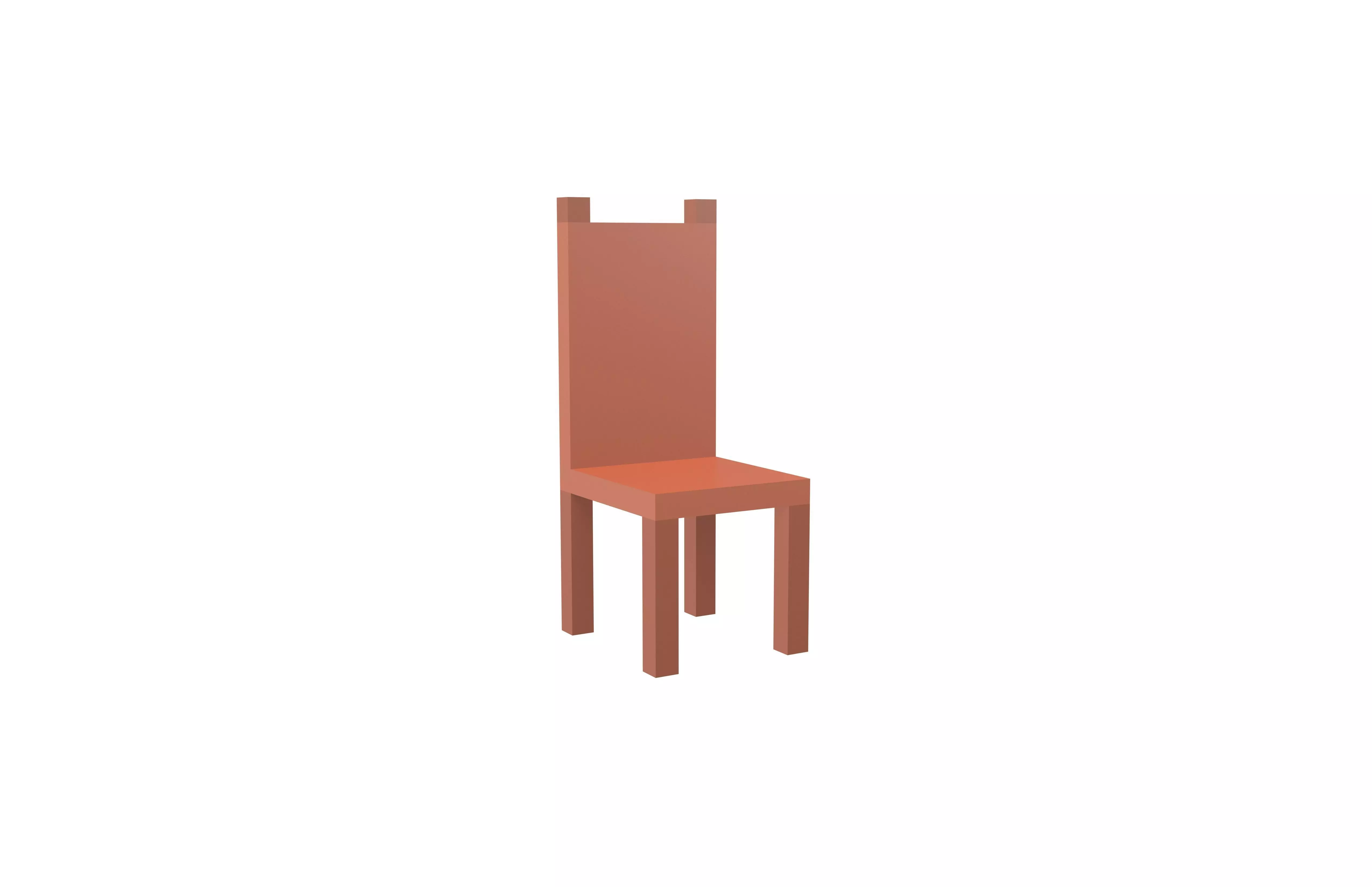 Voxel Chair v1 001 Low-poly 3D model_0