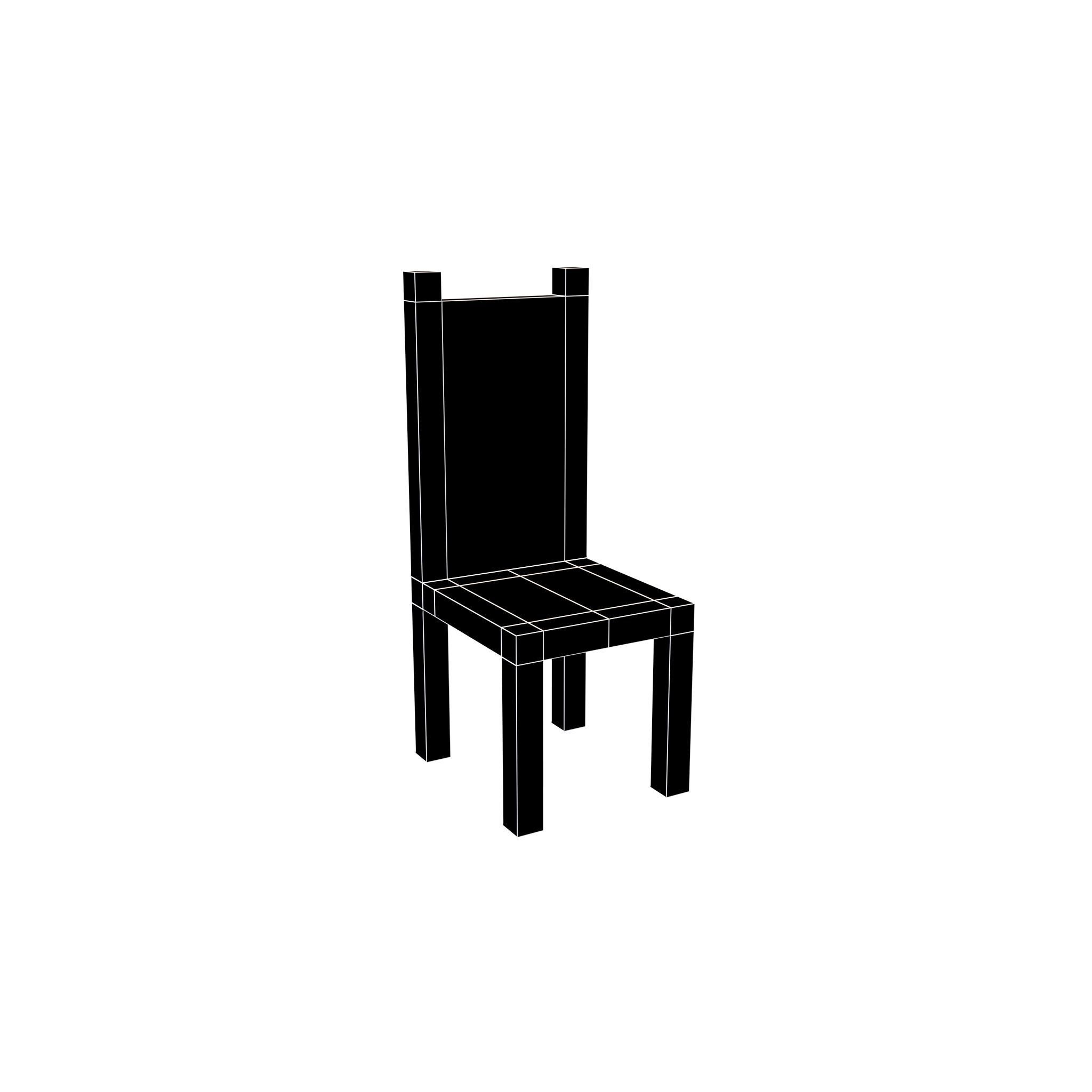 Voxel Chair v1 001 Low-poly 3D model_5