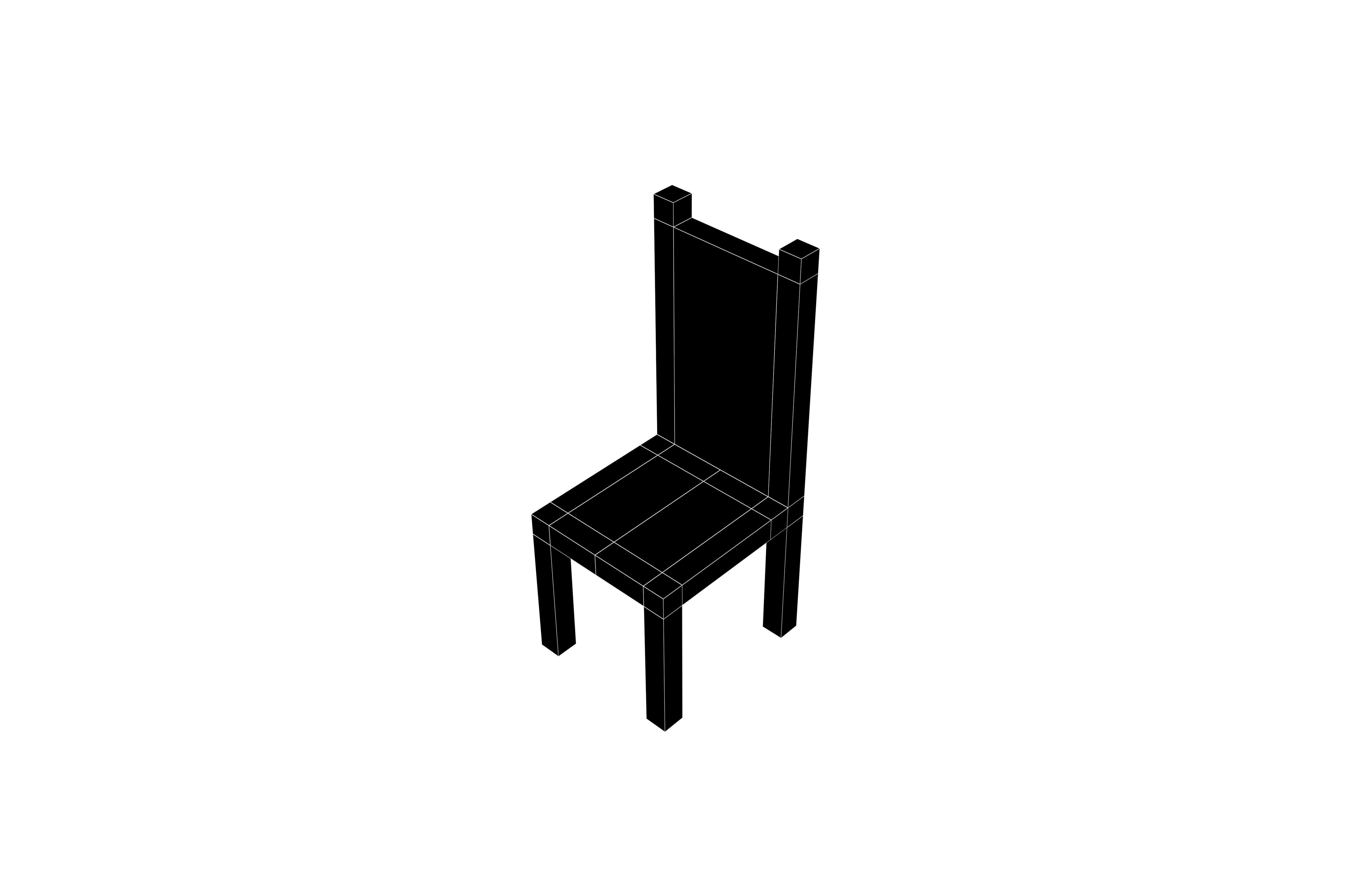 Voxel Chair v1 001 Low-poly 3D model_6