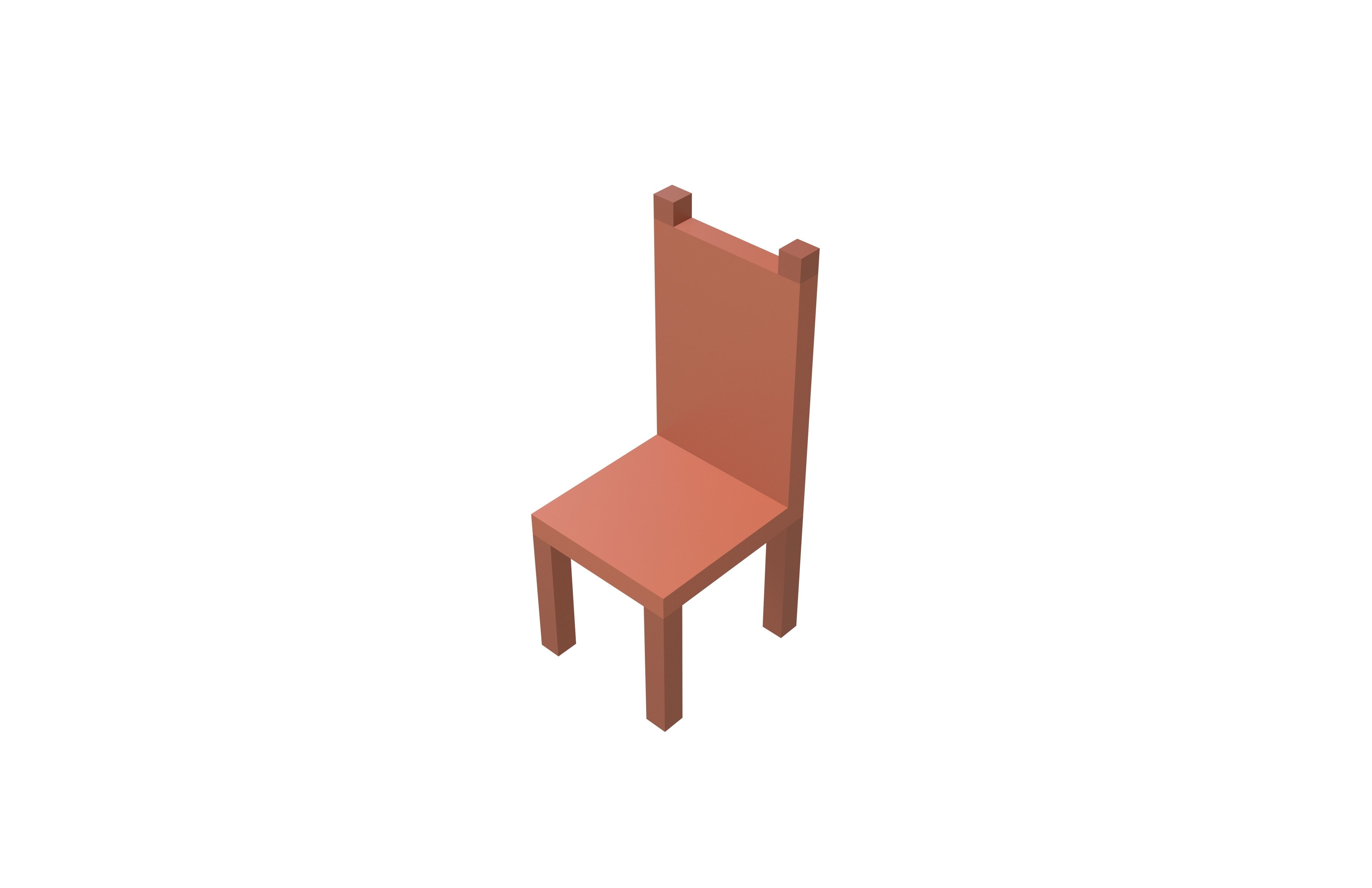 Voxel Chair v1 001 Low-poly 3D model_3