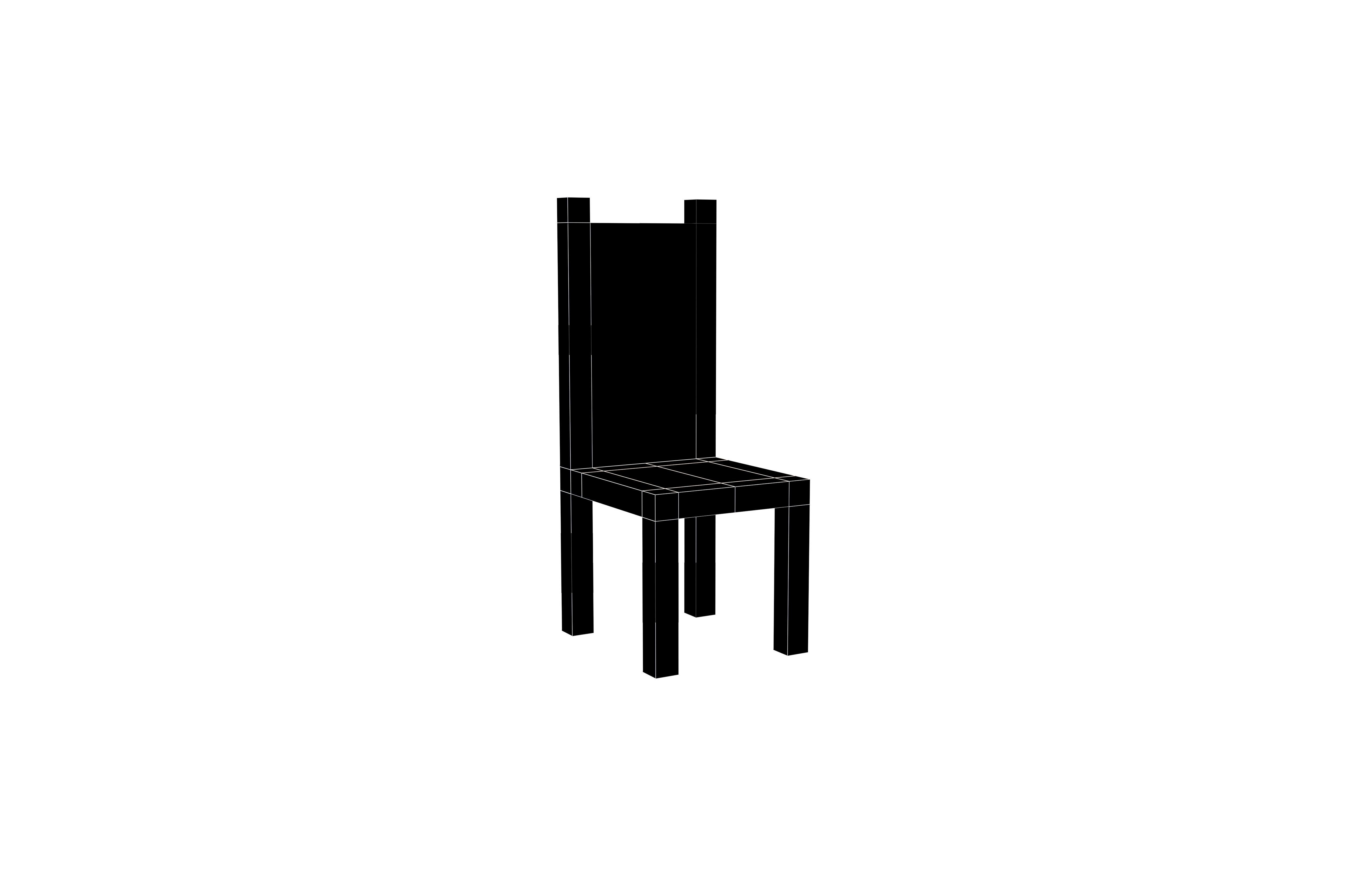 Voxel Chair v1 001 Low-poly 3D model_4