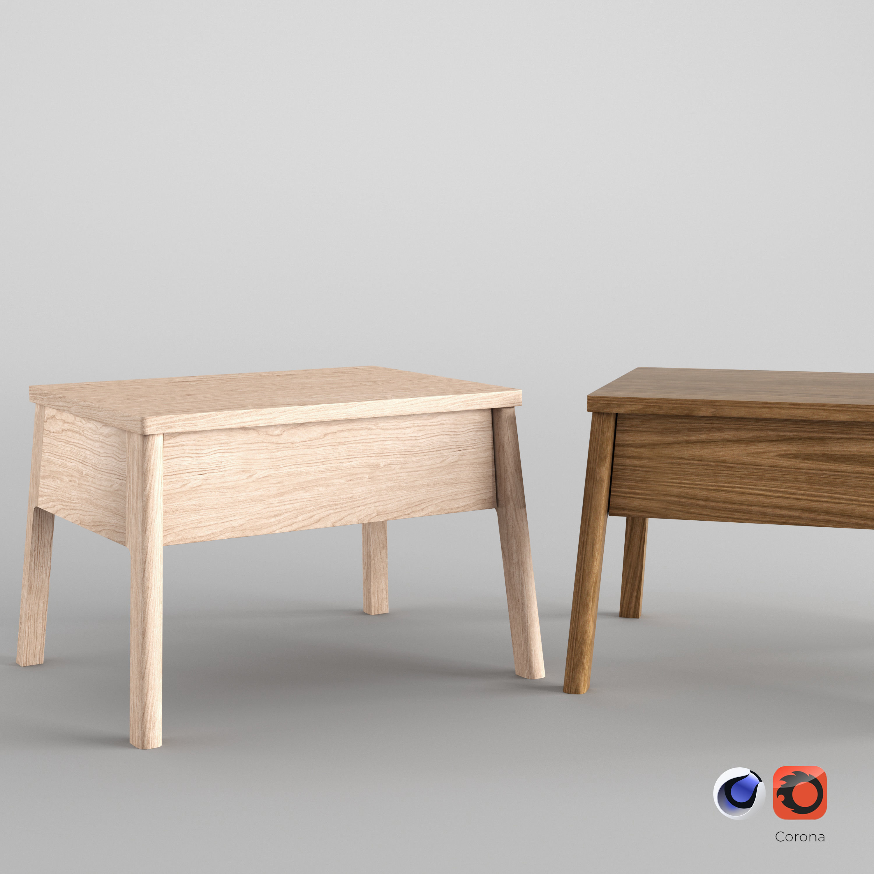 Air - Bedside Drawer Table 3D model_10
