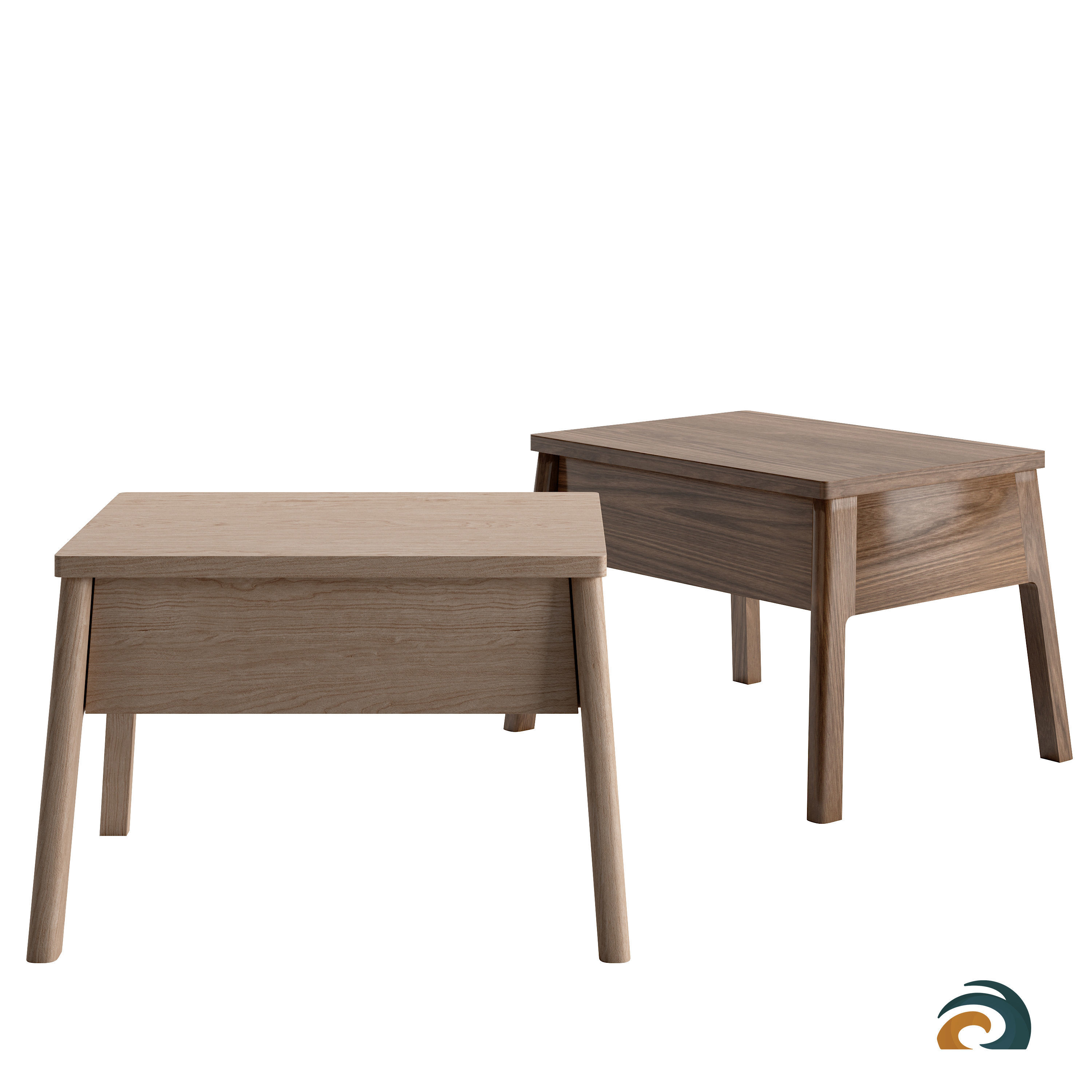 Air - Bedside Drawer Table 3D model_8