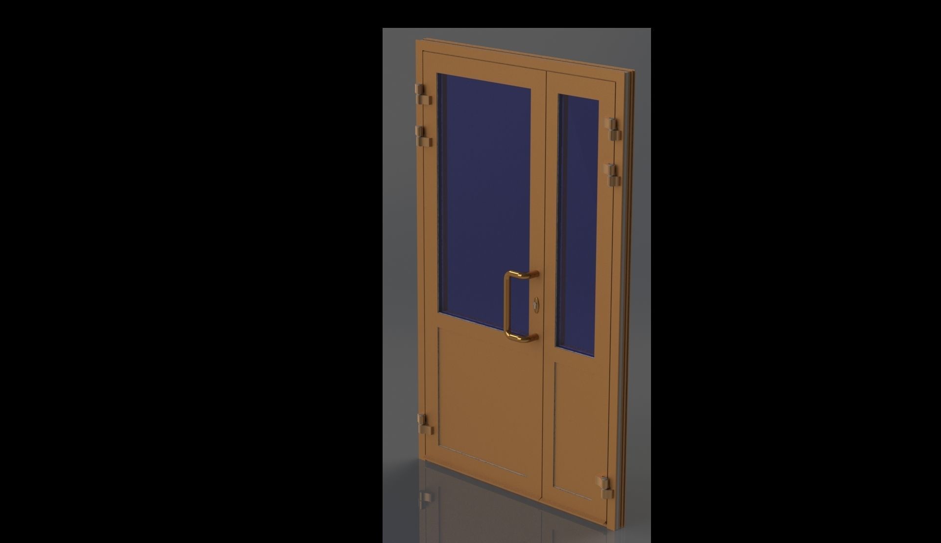 Aluminum doors ALT W72 3D model_9