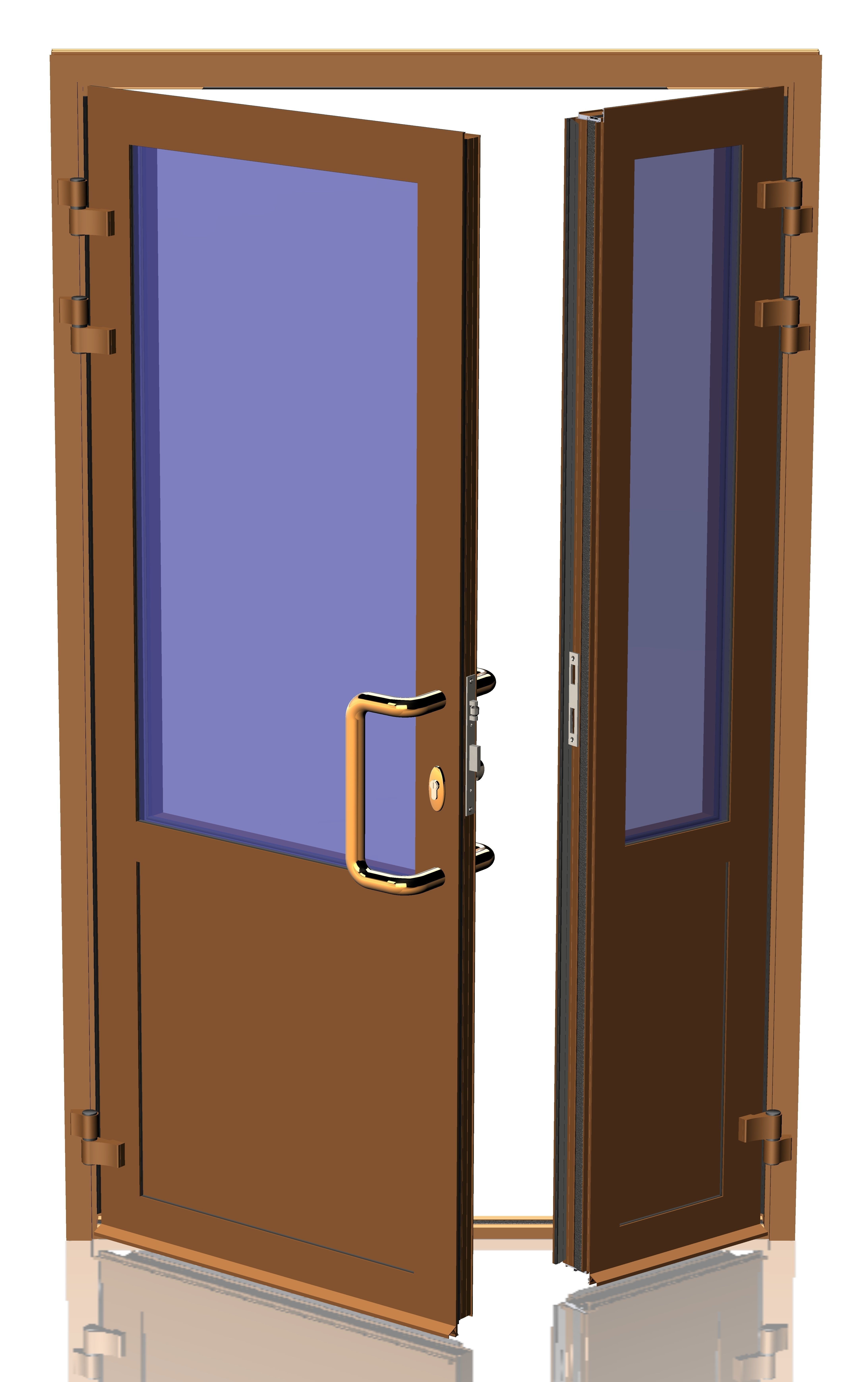 Aluminum doors ALT W72 3D model_1
