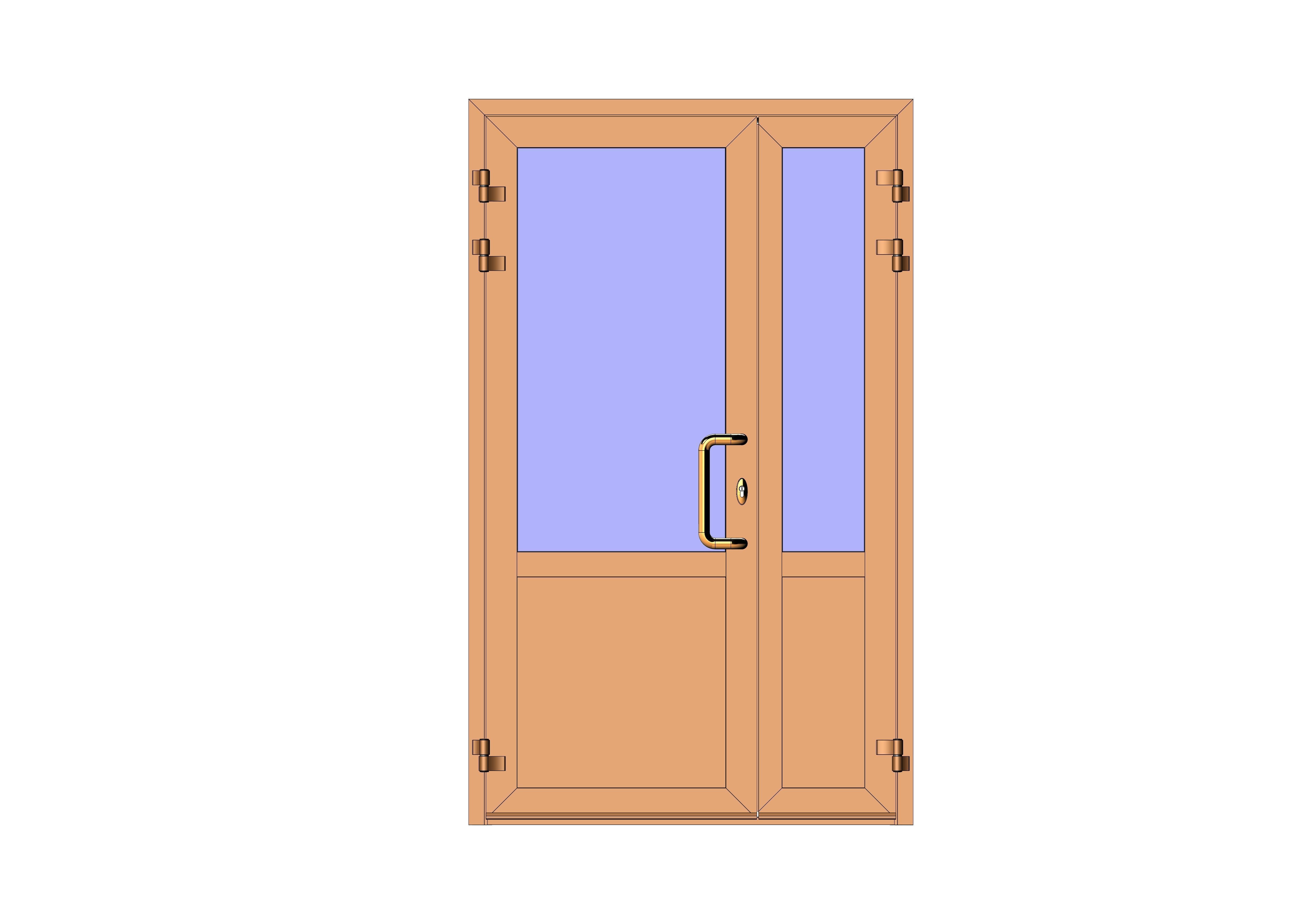 Aluminum doors ALT W72 3D model_0