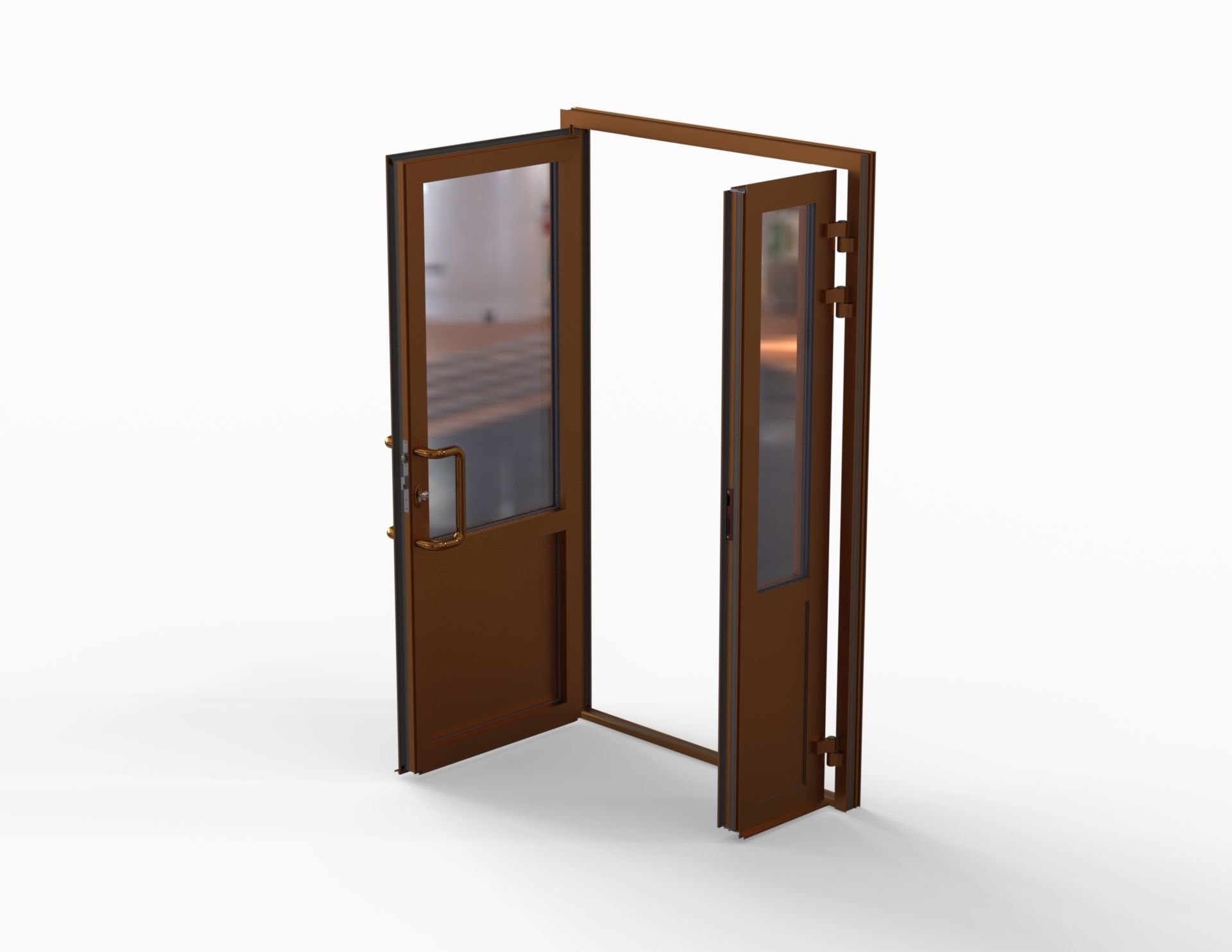 Aluminum doors ALT W72 3D model_3
