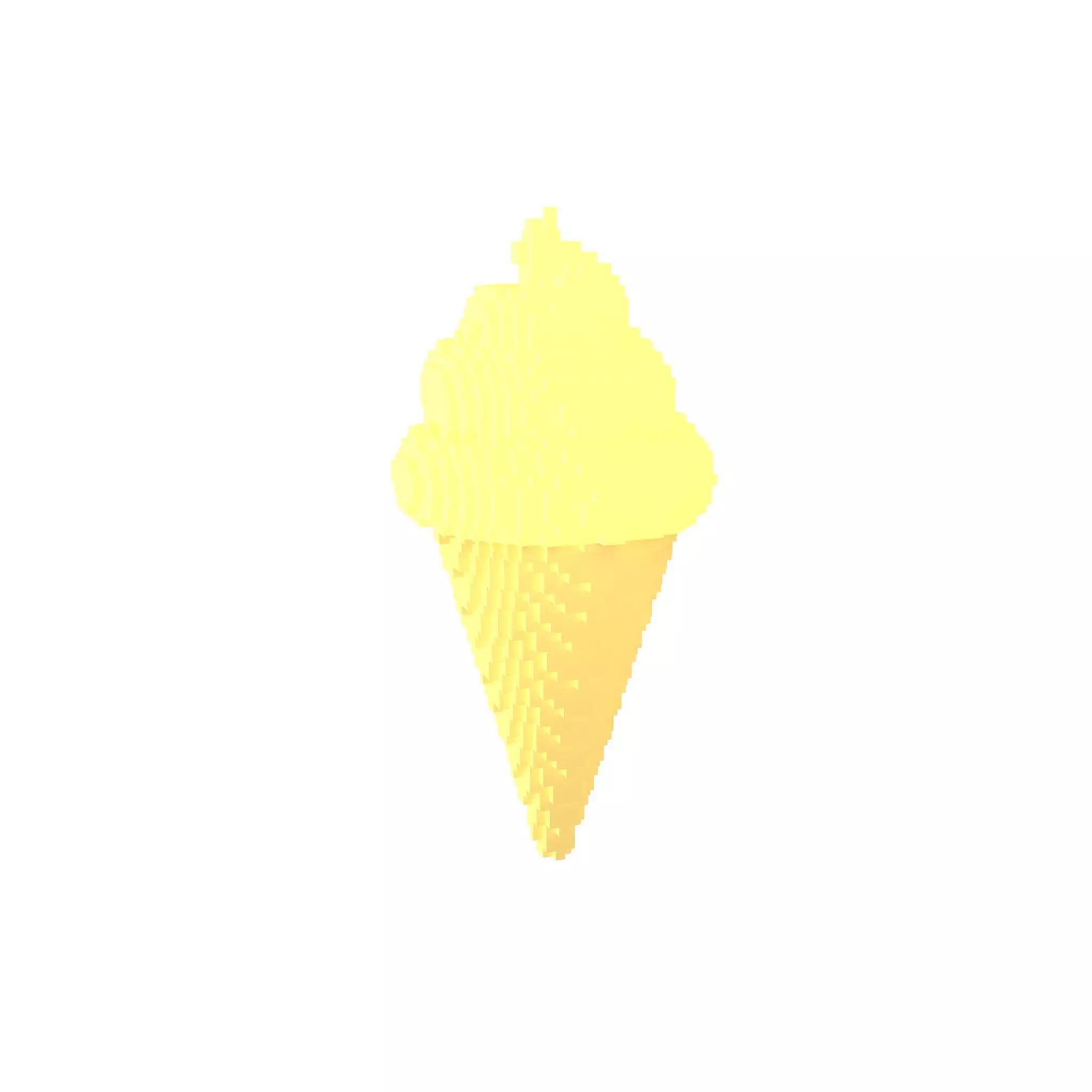 Voxel Ice Cream Cone v1 004 Low-poly 3D model_0