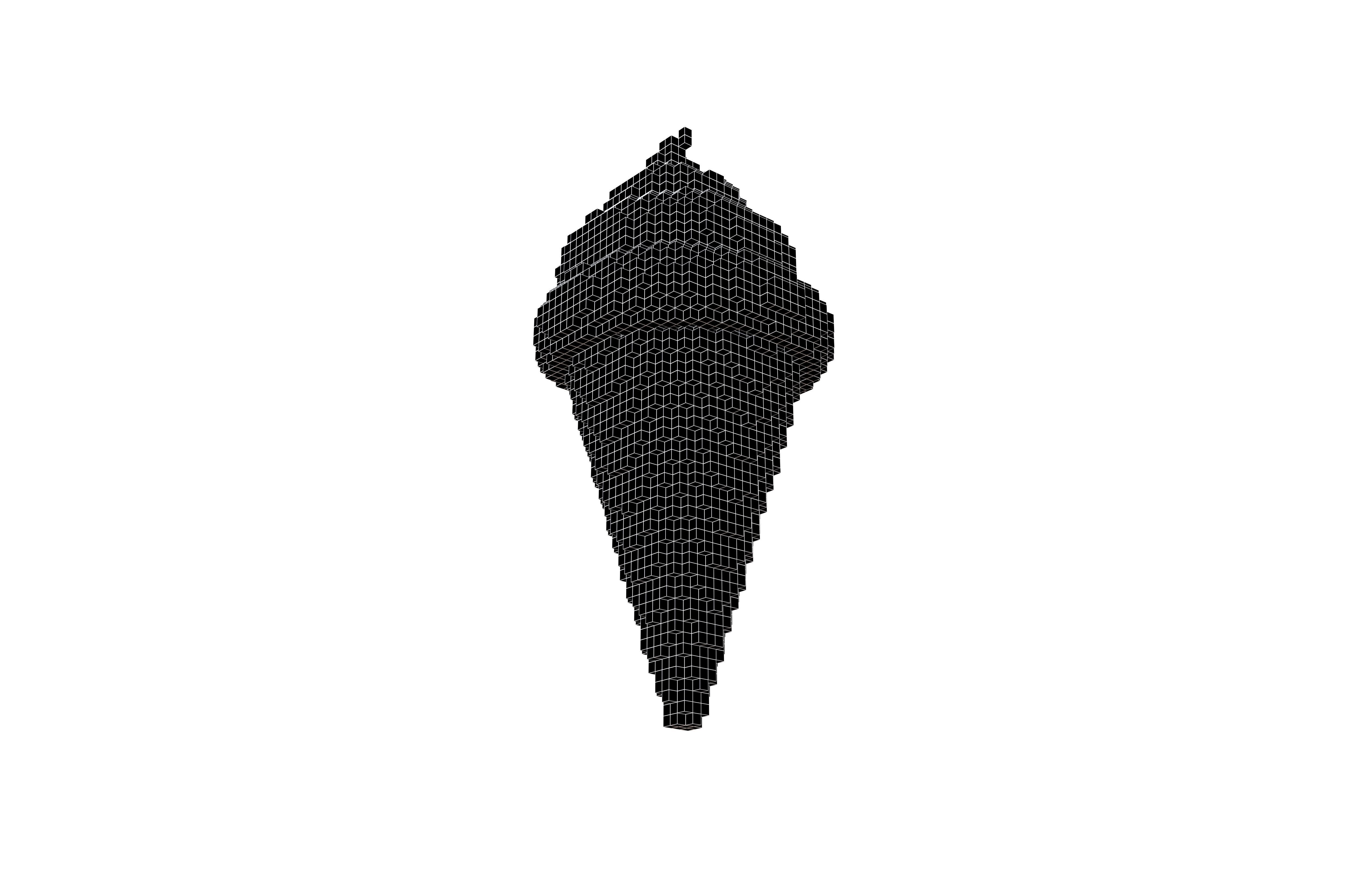 Voxel Ice Cream Cone v1 005 Low-poly 3D model_7
