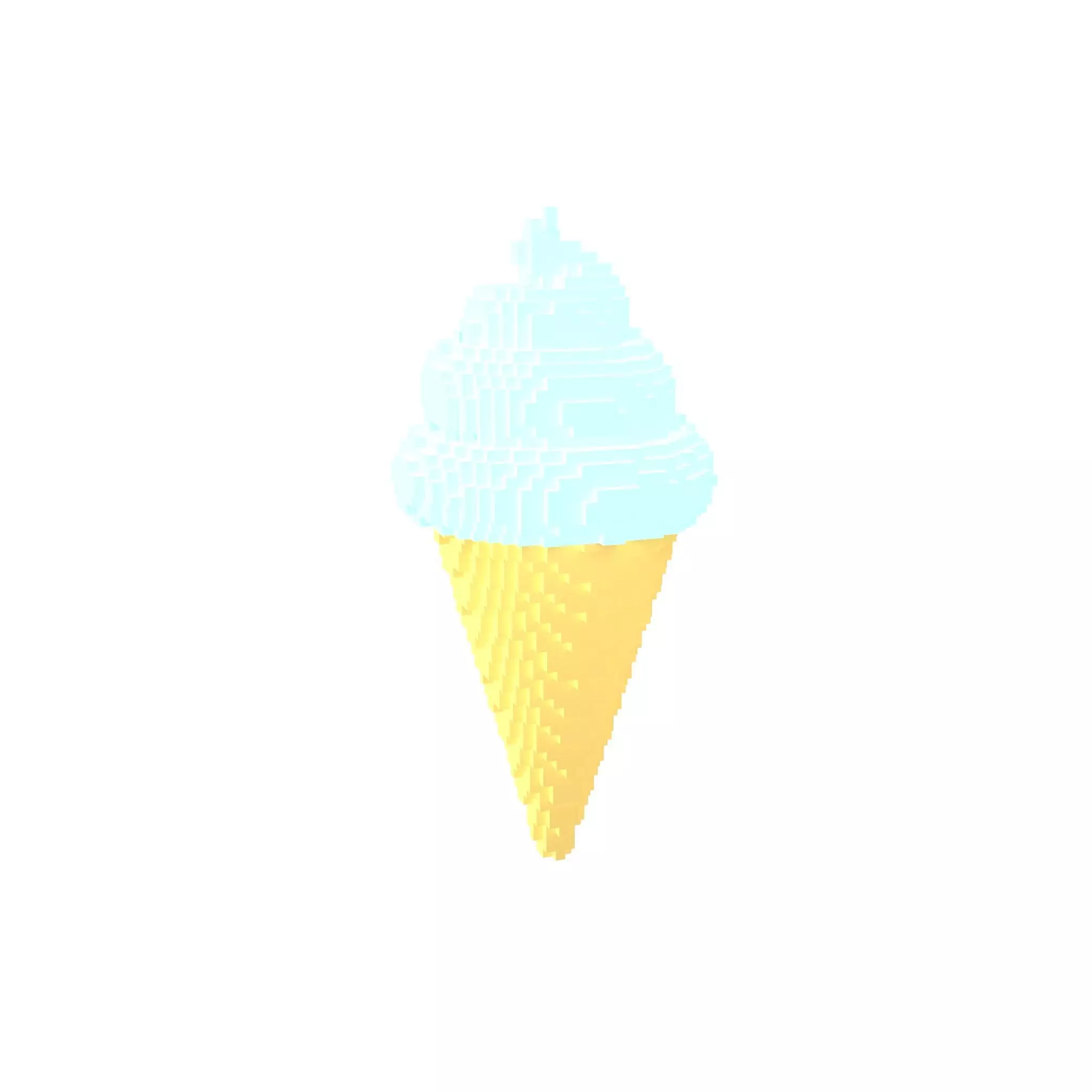 Voxel Ice Cream Cone v1 006 Low-poly 3D model_0
