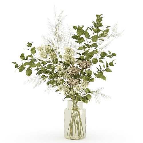 Winter botanical bouquet 3D model