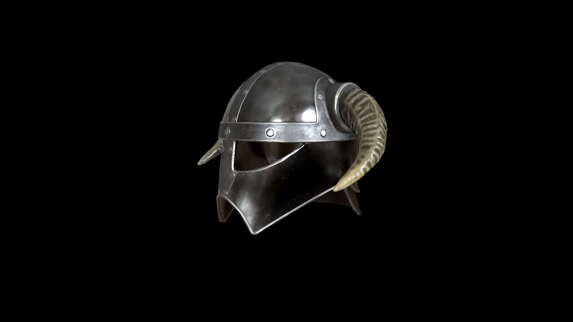 Viking helmet v4 Low-poly 3D model_6