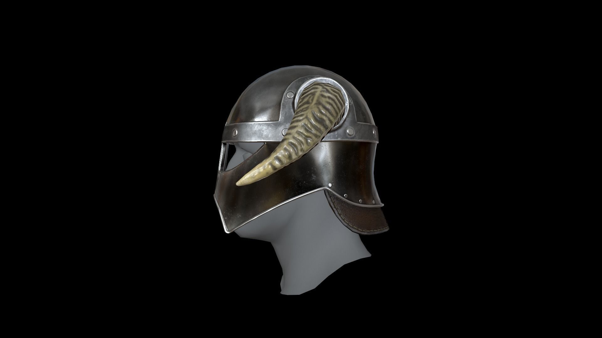 Viking helmet v4 Low-poly 3D model_3