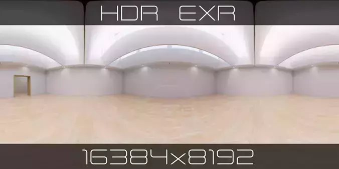 HDRI - Art Museum Gallery Interior 11 - 16384x8192 Texture