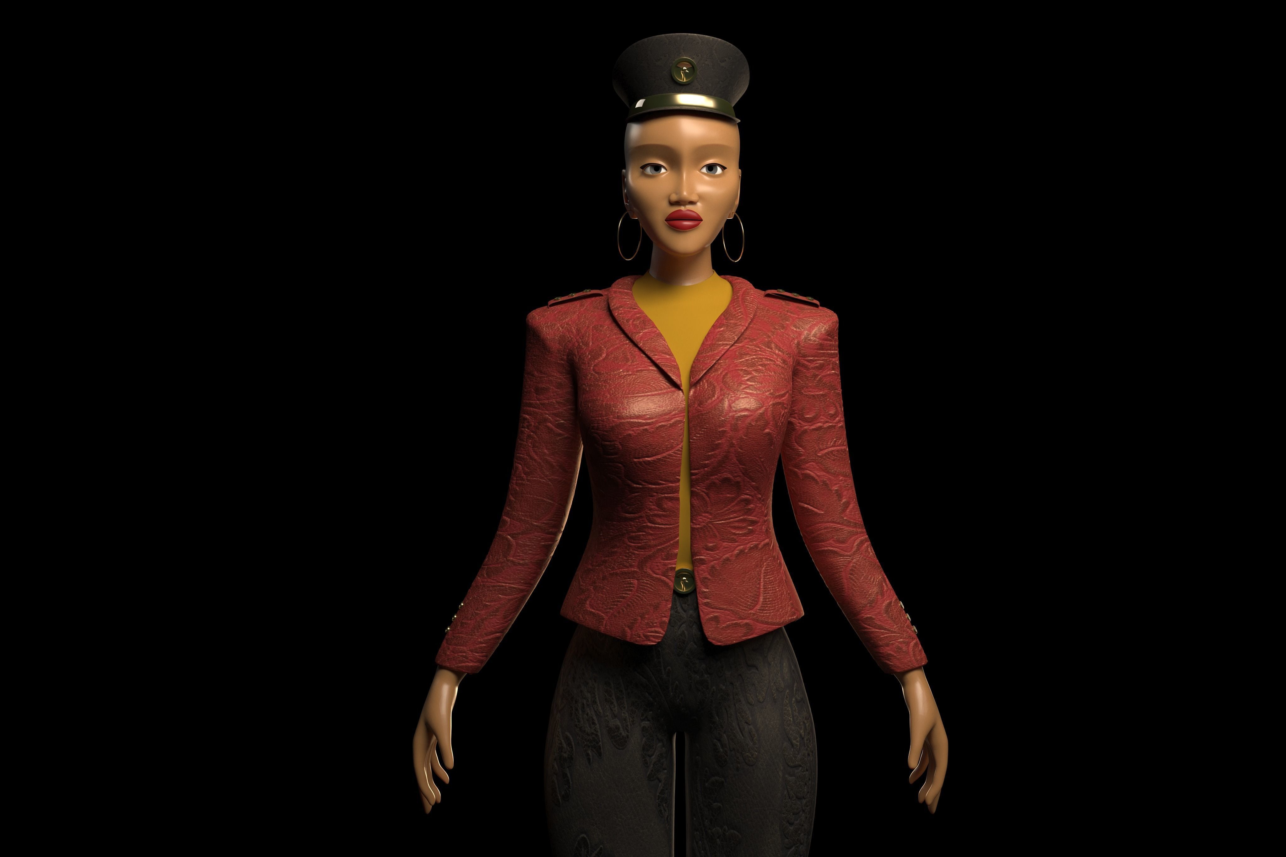 Liz character Model Low-poly 3D model_3
