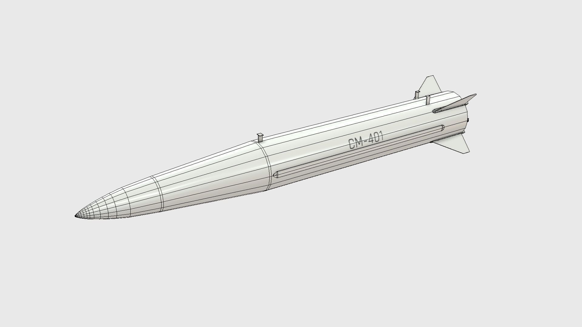 CM-401 Chinese Anti-Ship Ballistic Missile Optimized Low-poly 3D model_9