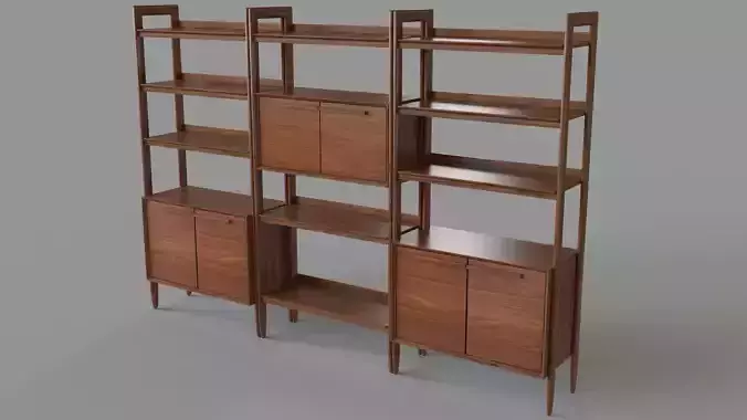 Tate Bookcase Bar With 2 Bookcase Cabinets