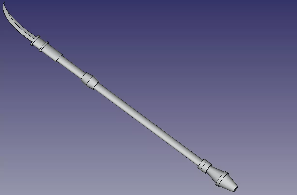 Naginata ring 3D print model_0