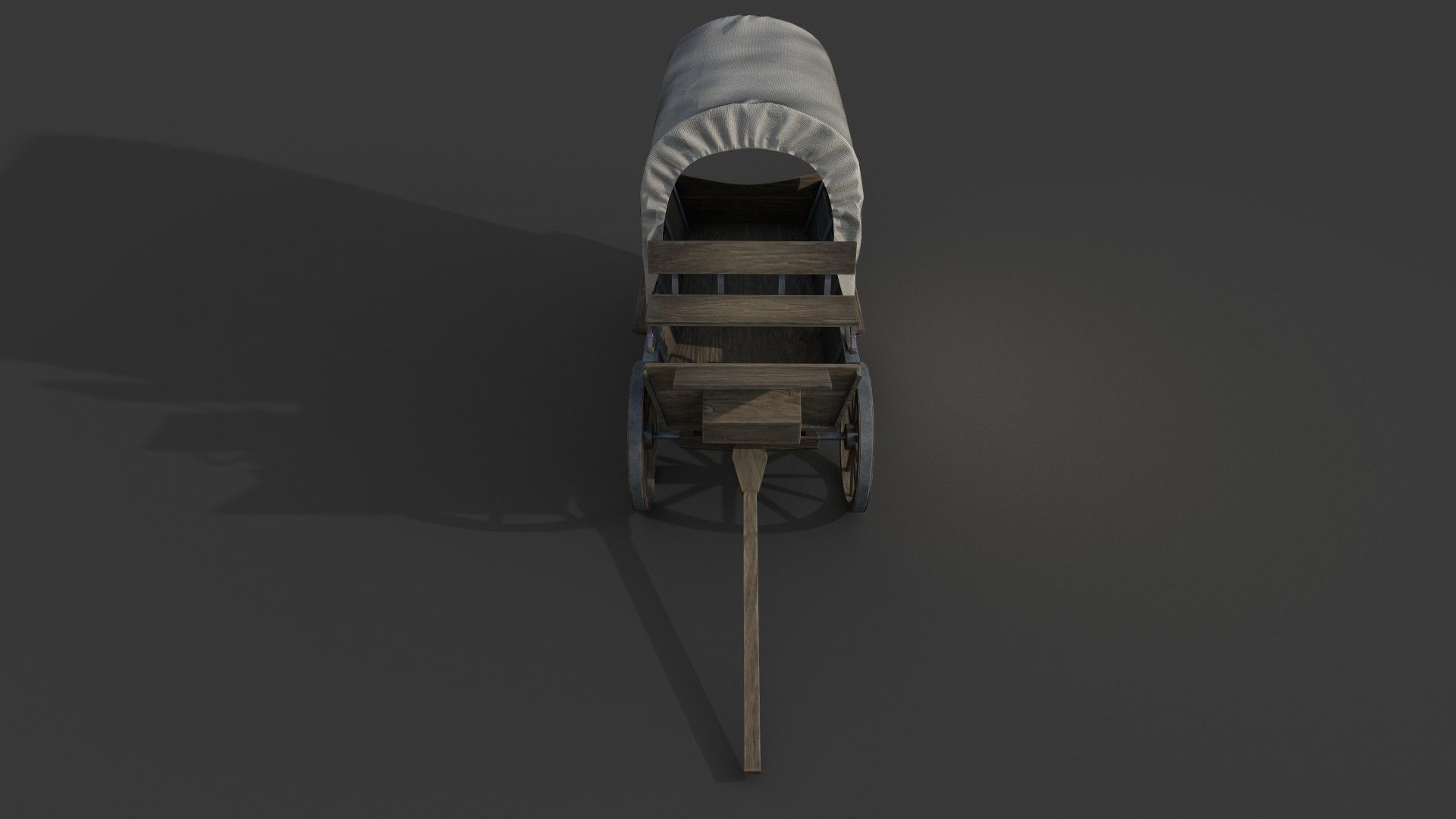 Realistic Medieval Covered Wagon Low-poly 3D model_4