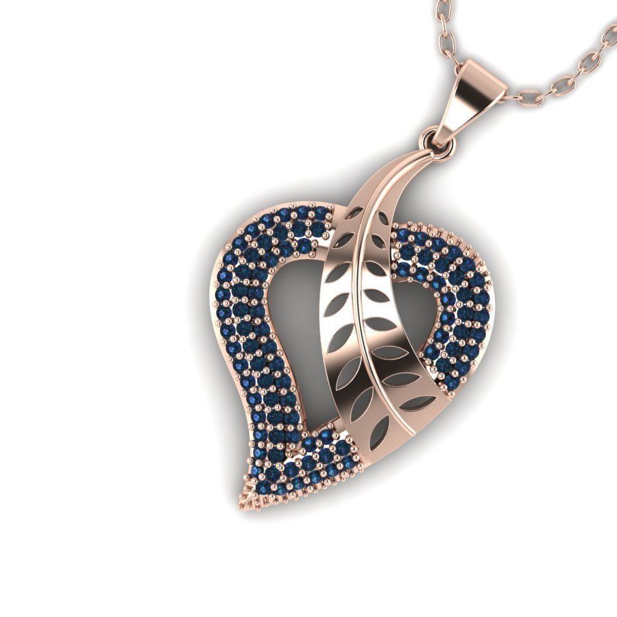 3d-model pendant heart with ruby stones 3D print model_2